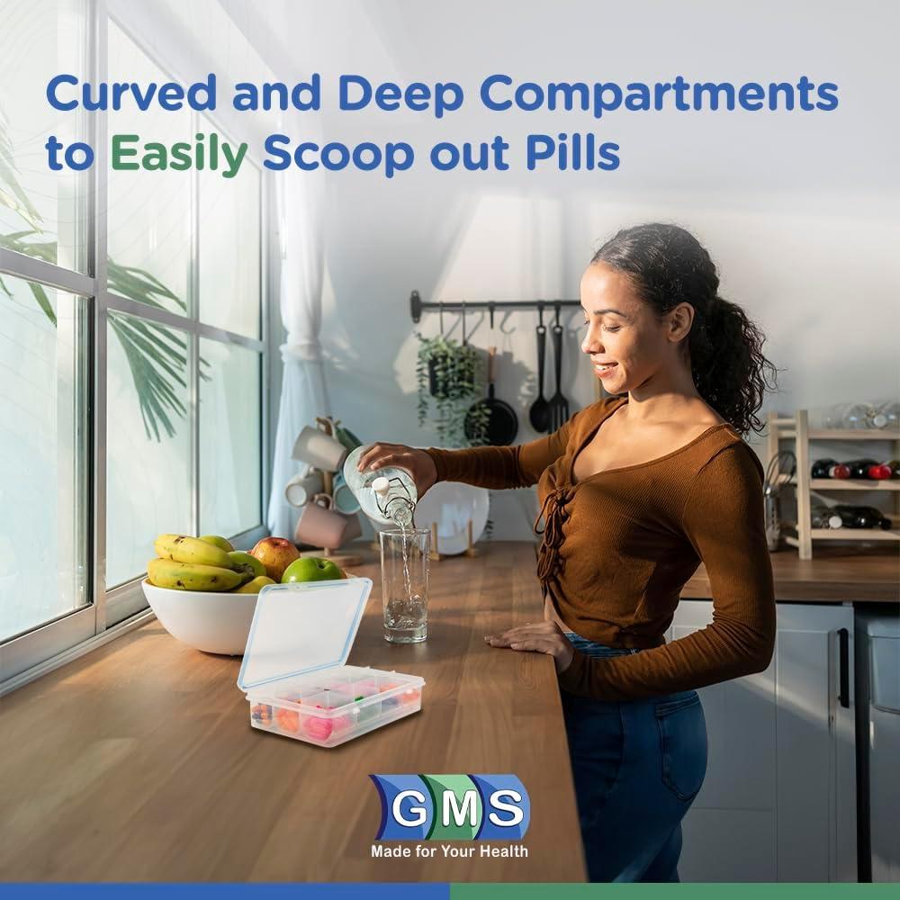 Organizador de Pastillas GMS 12 Compartimentos Hermético 230g