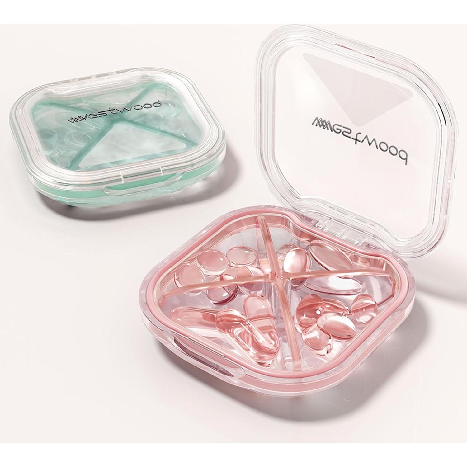 Organizador de Pastillas Rosa Crafts Stone 4 Compartimentos