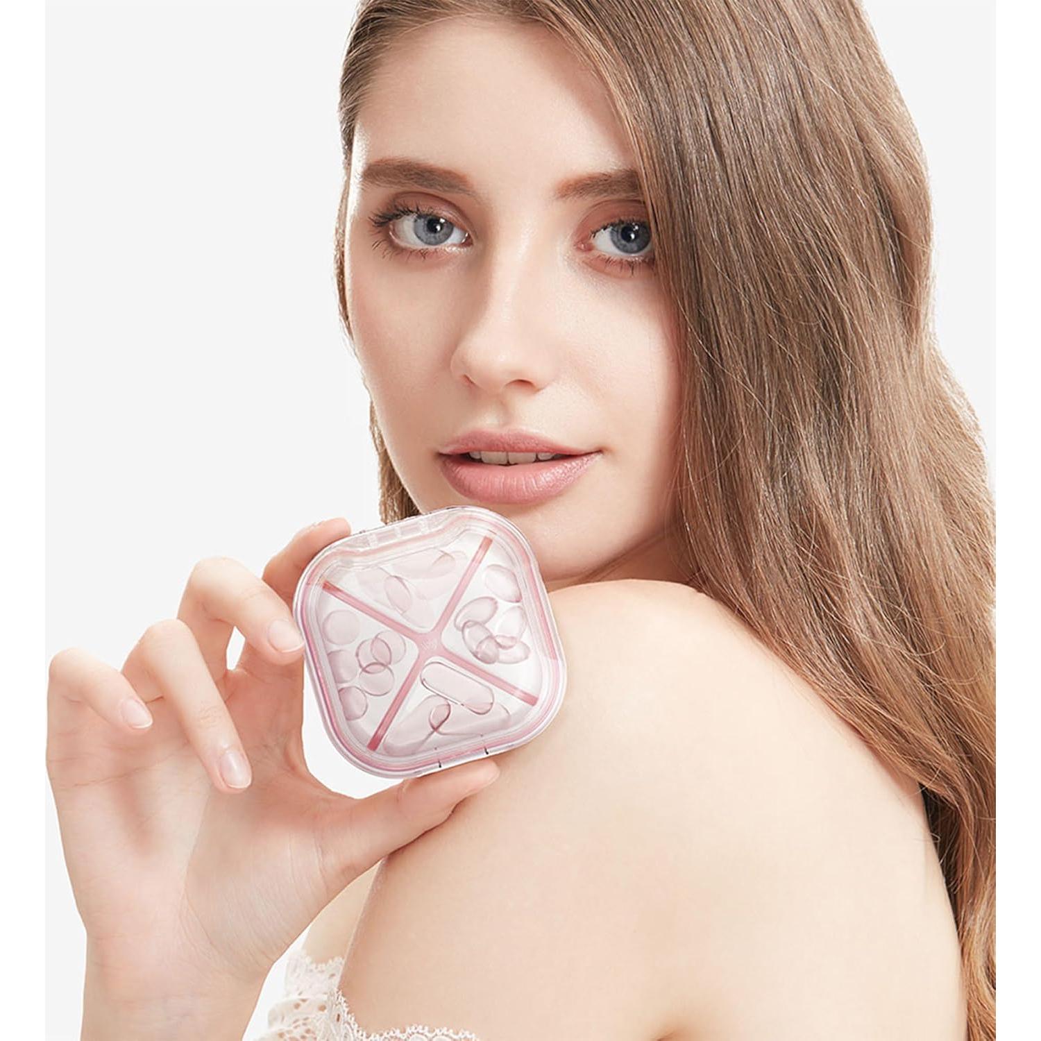 Organizador de Pastillas Rosa Crafts Stone 4 Compartimentos