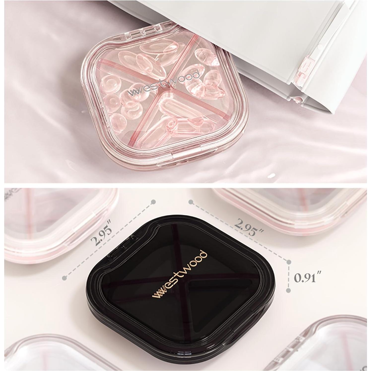 Organizador de Pastillas Rosa Crafts Stone 4 Compartimentos