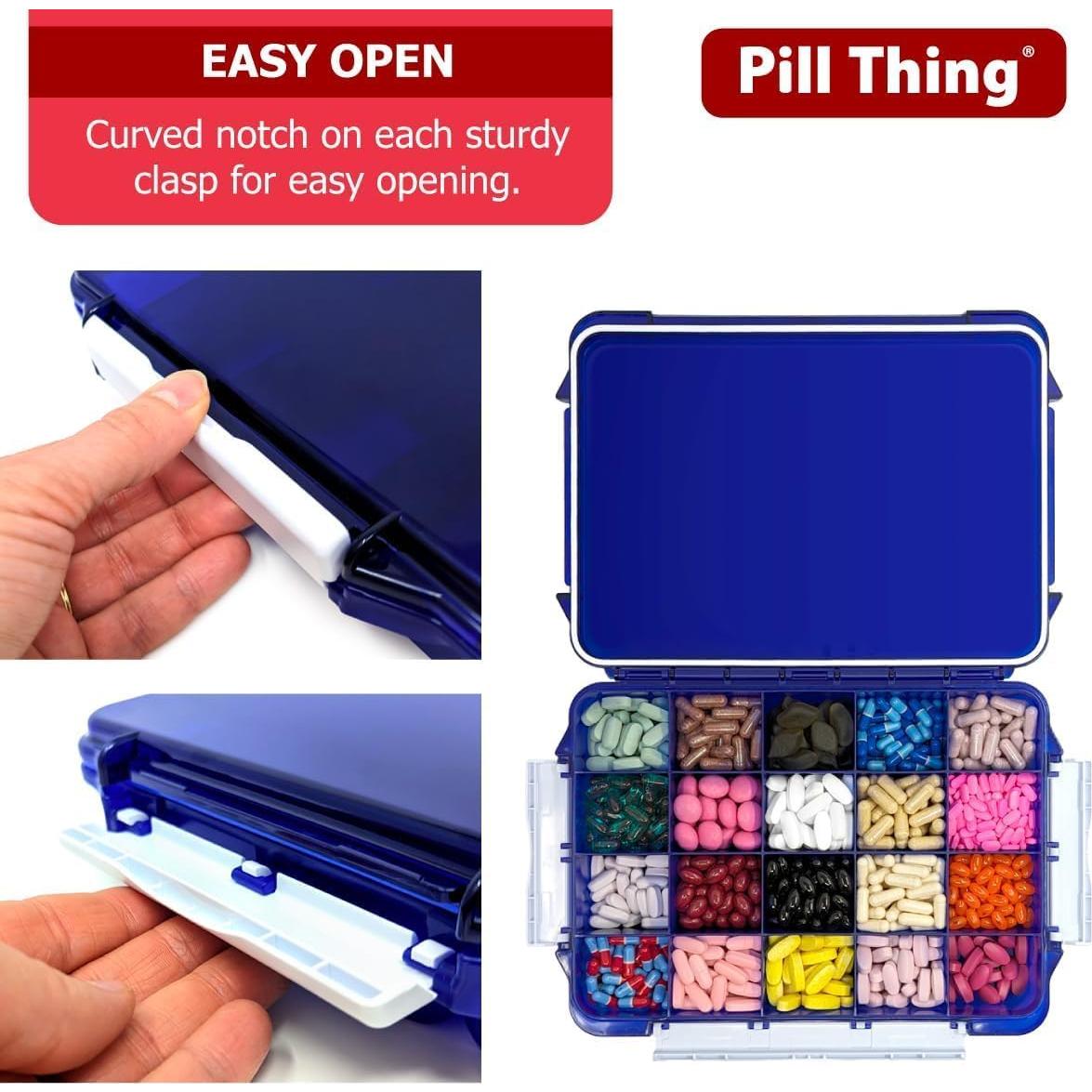 Caja de Pastillas Grande Pill Thing 20 Compartimentos Azul Cobalto