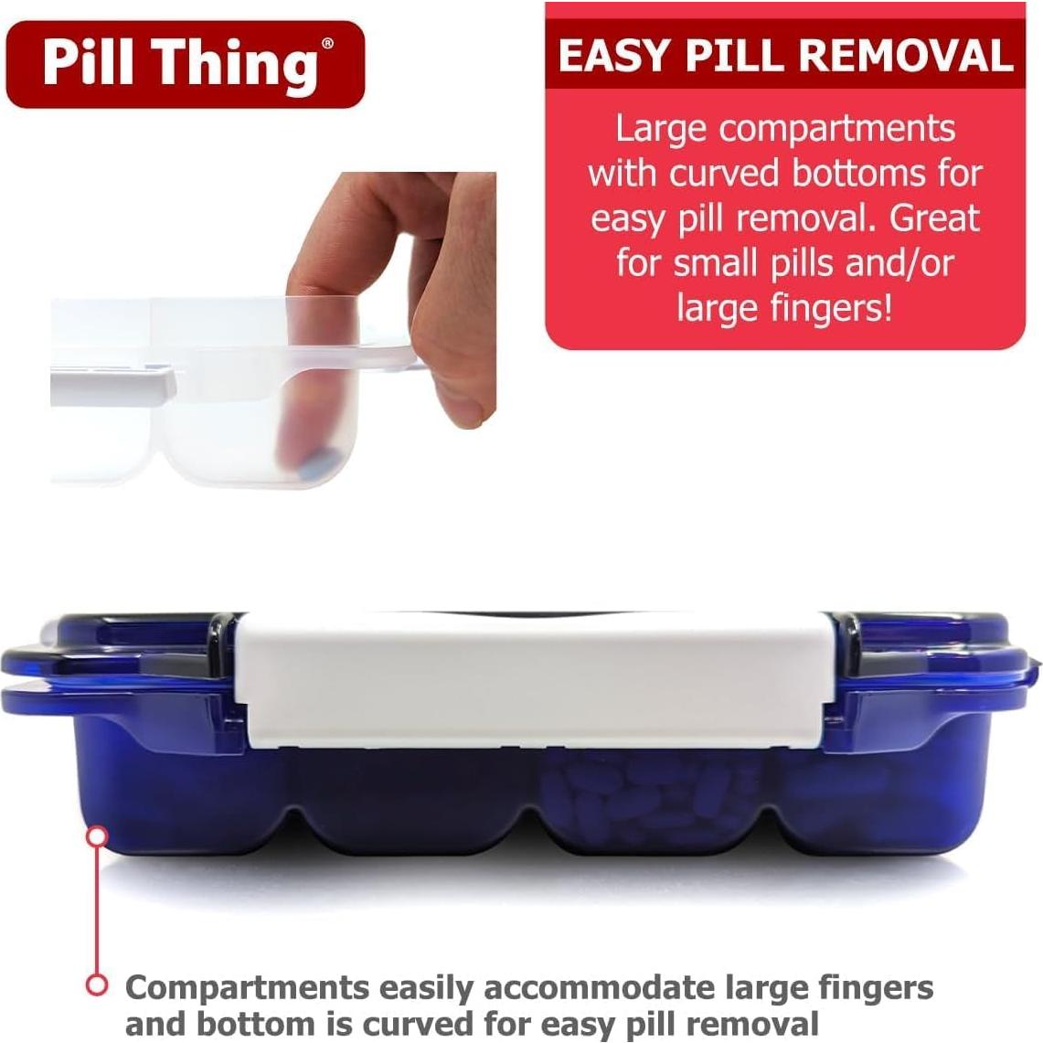 Caja de Pastillas Grande Pill Thing 20 Compartimentos Azul Cobalto