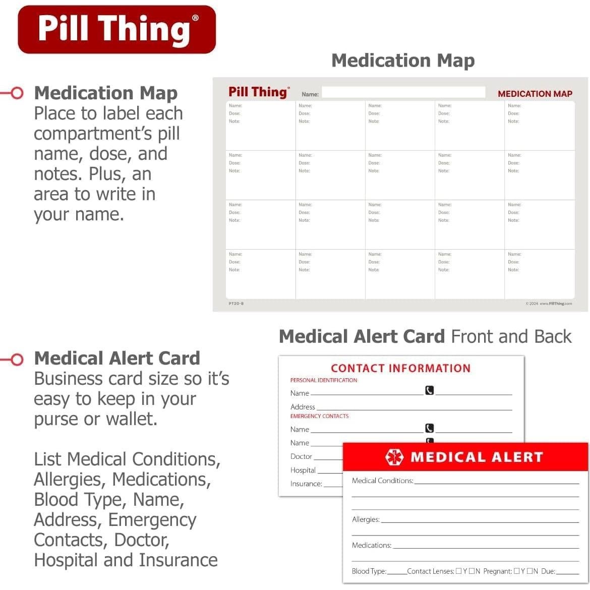 Caja de Pastillas Grande Pill Thing 20 Compartimentos Azul Cobalto