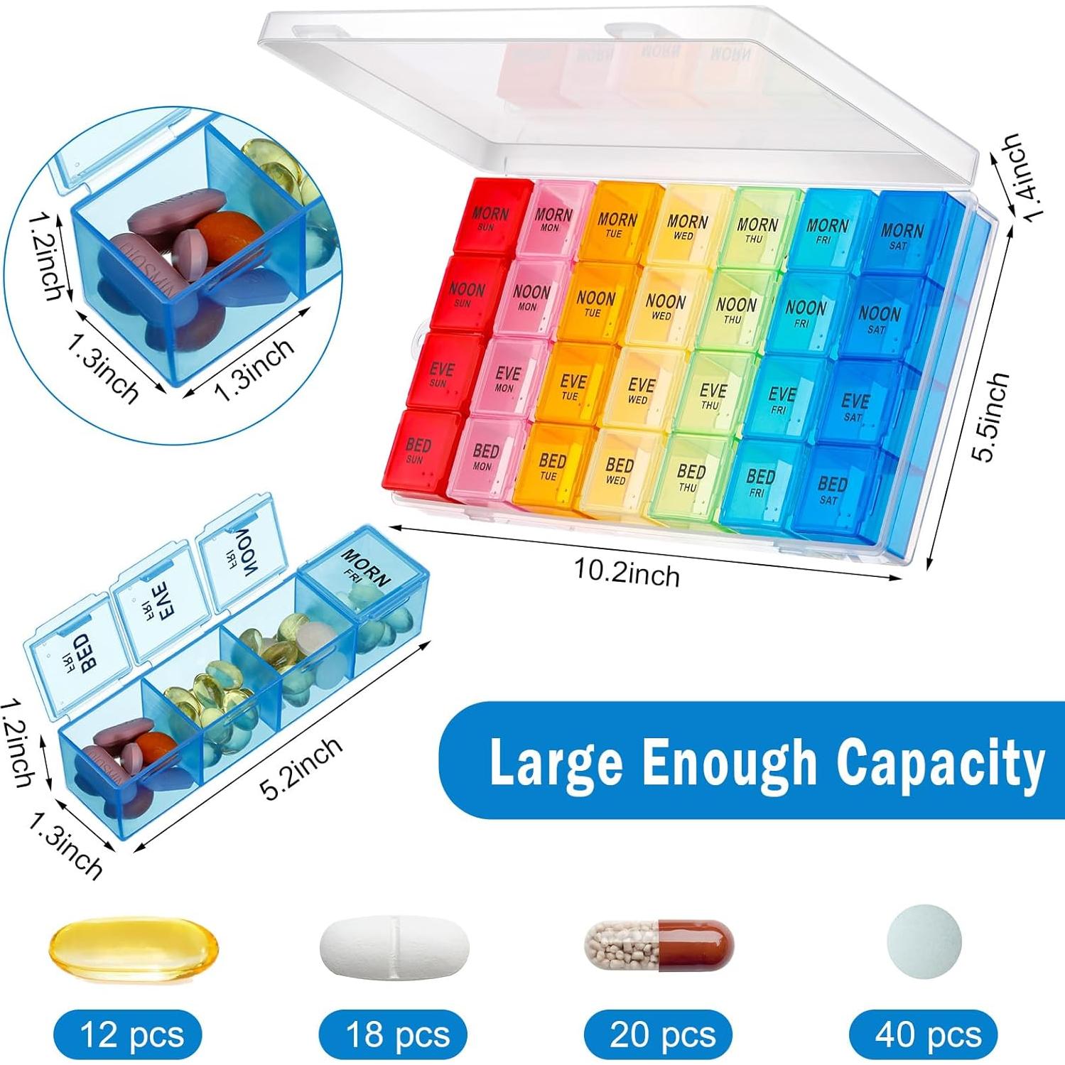 Organizador Semanal de Pastillas Dandat 4 Veces al Día 28 Días