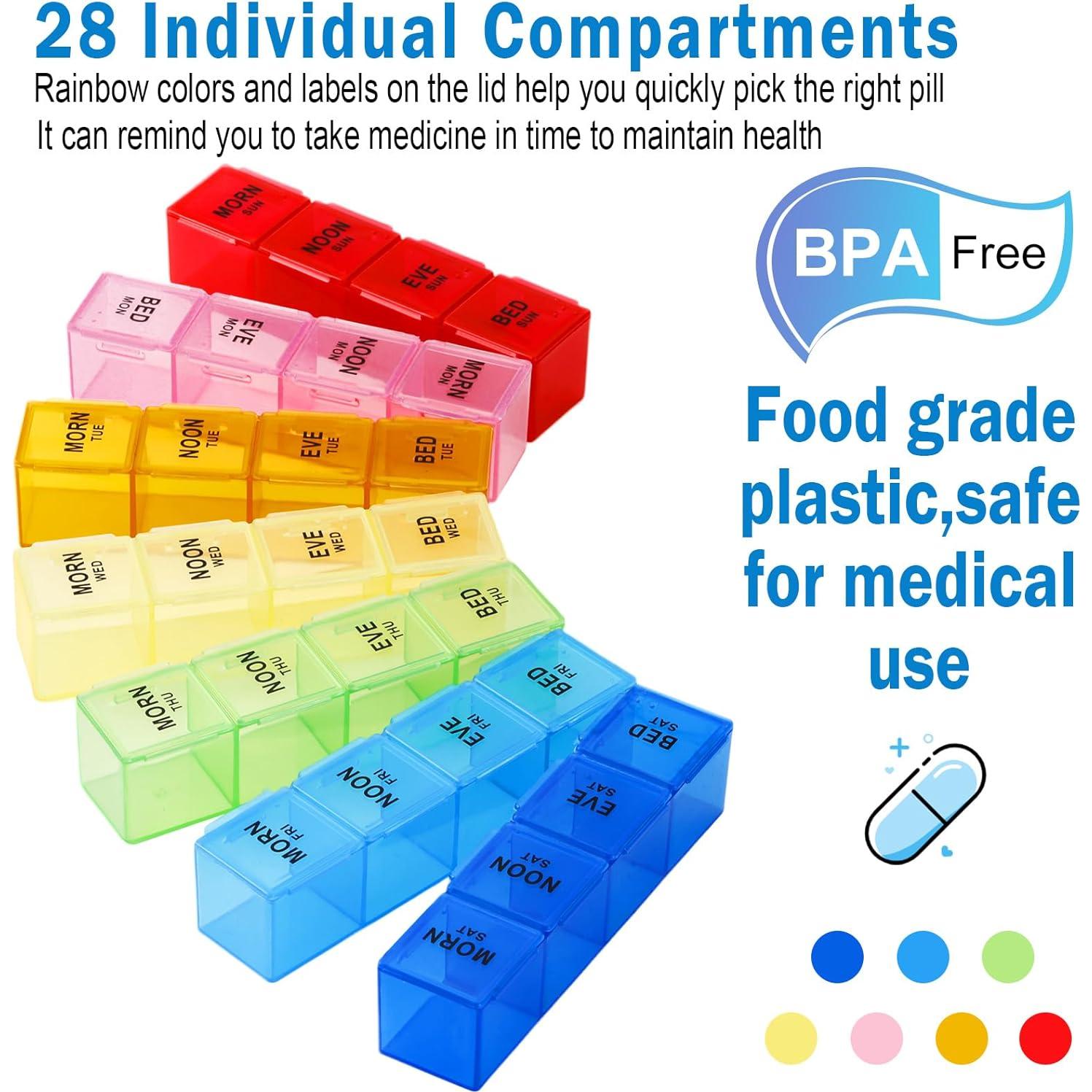 Organizador Semanal de Pastillas Dandat 4 Veces al Día 28 Días