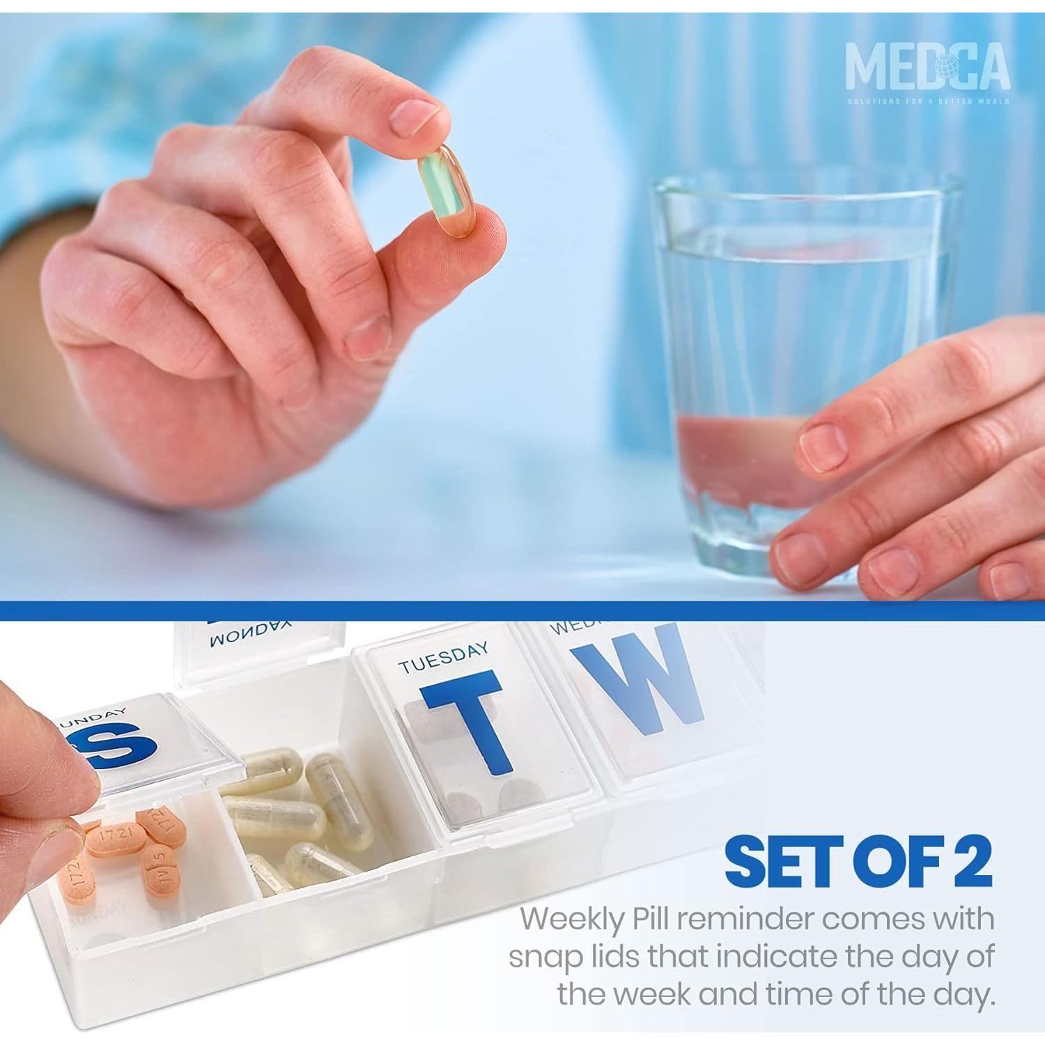 Organizador Semanal de Pastillas MEDca - Paquete de 2 Extra Grande