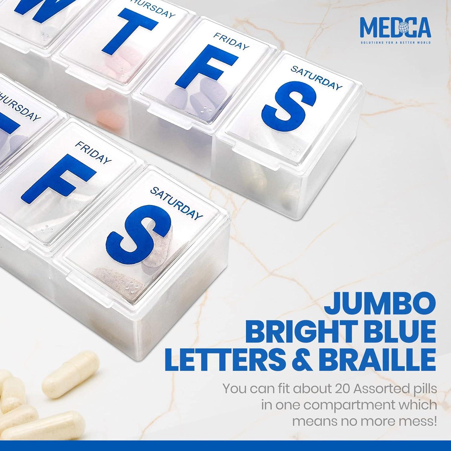 Organizador Semanal de Pastillas MEDca - Paquete de 2 Extra Grande