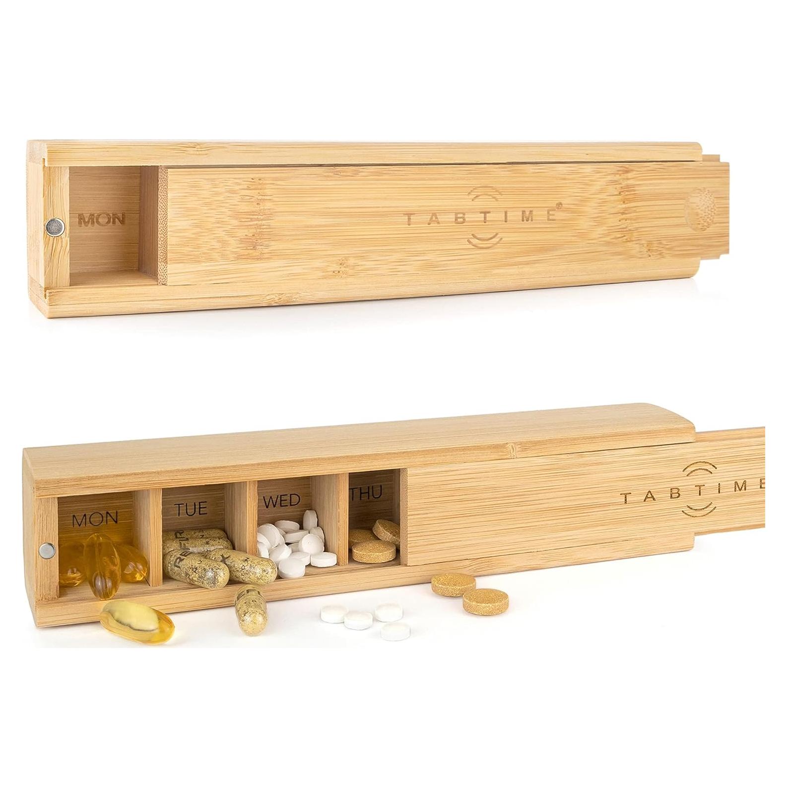 Organizador Semanal de Pastillas de Bambú Tabtime - 7 Días