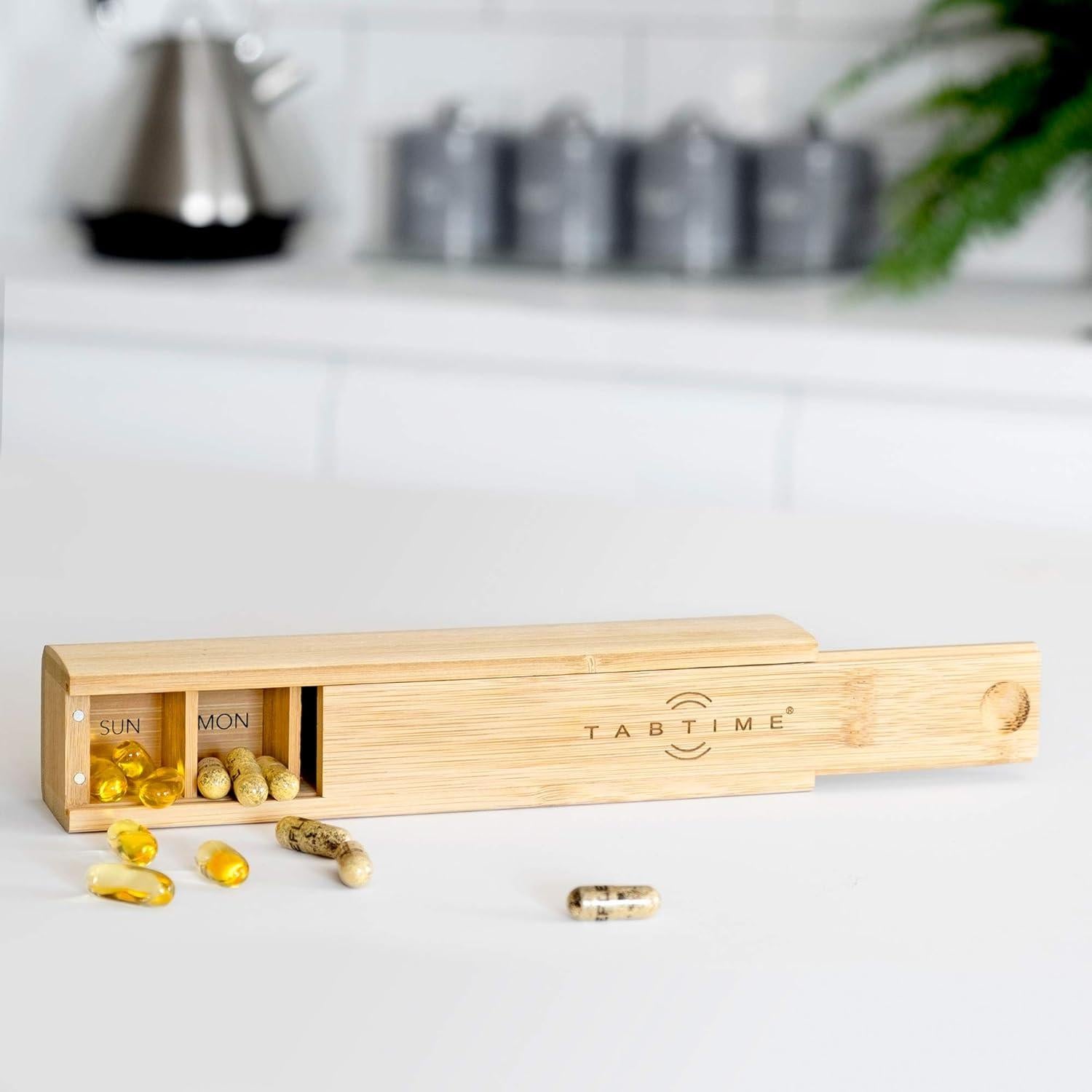 Organizador Semanal de Pastillas de Bambú Tabtime - 7 Días