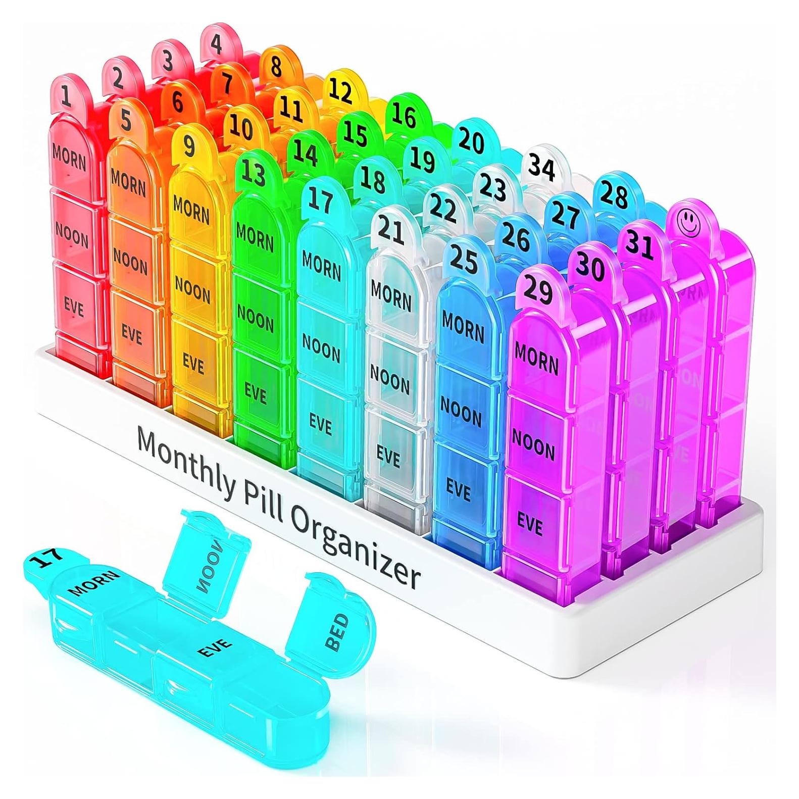 Organizador de Pastillas Mensual Odaro 4 Veces al Día 30 Días