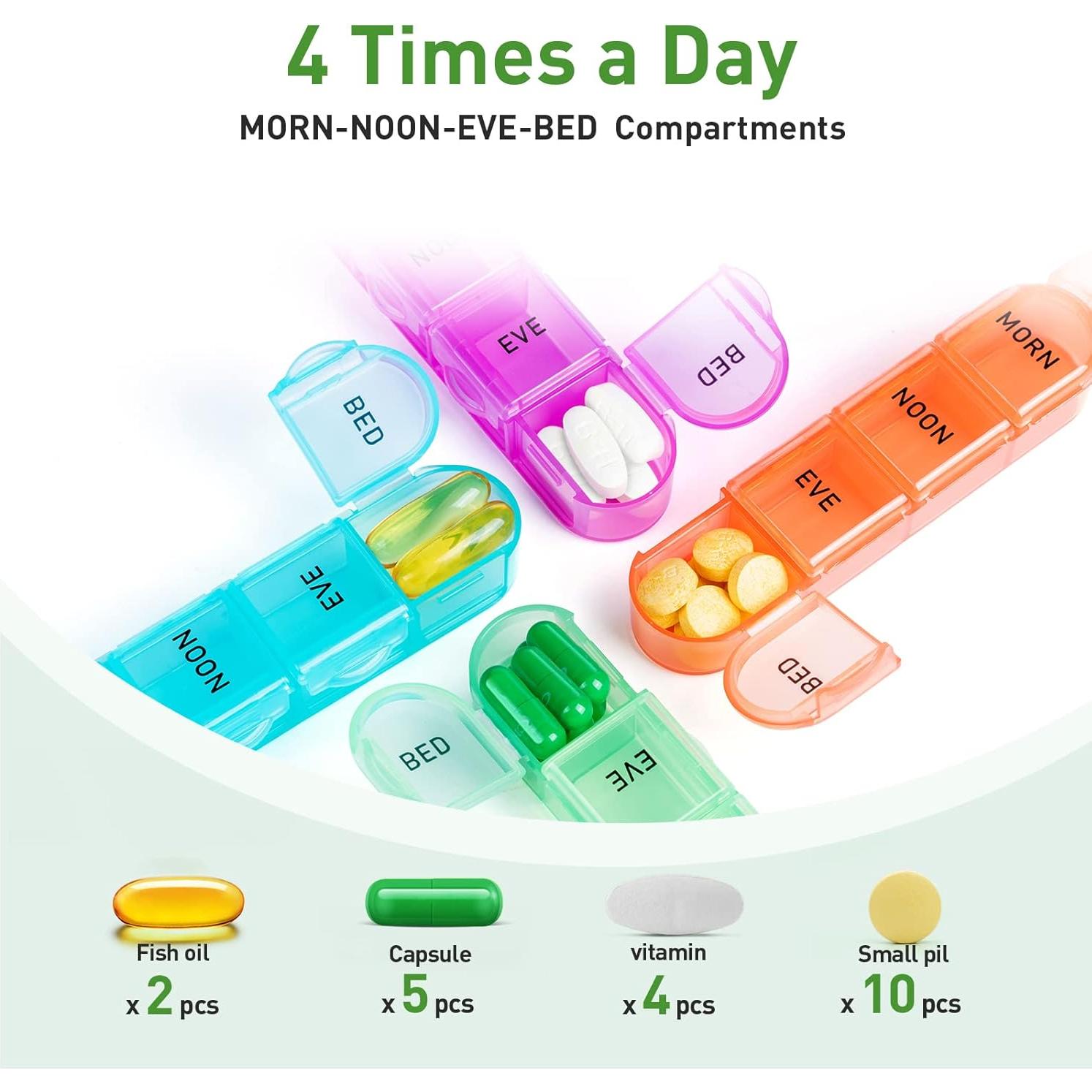 Organizador de Pastillas Mensual Odaro 4 Veces al Día 30 Días