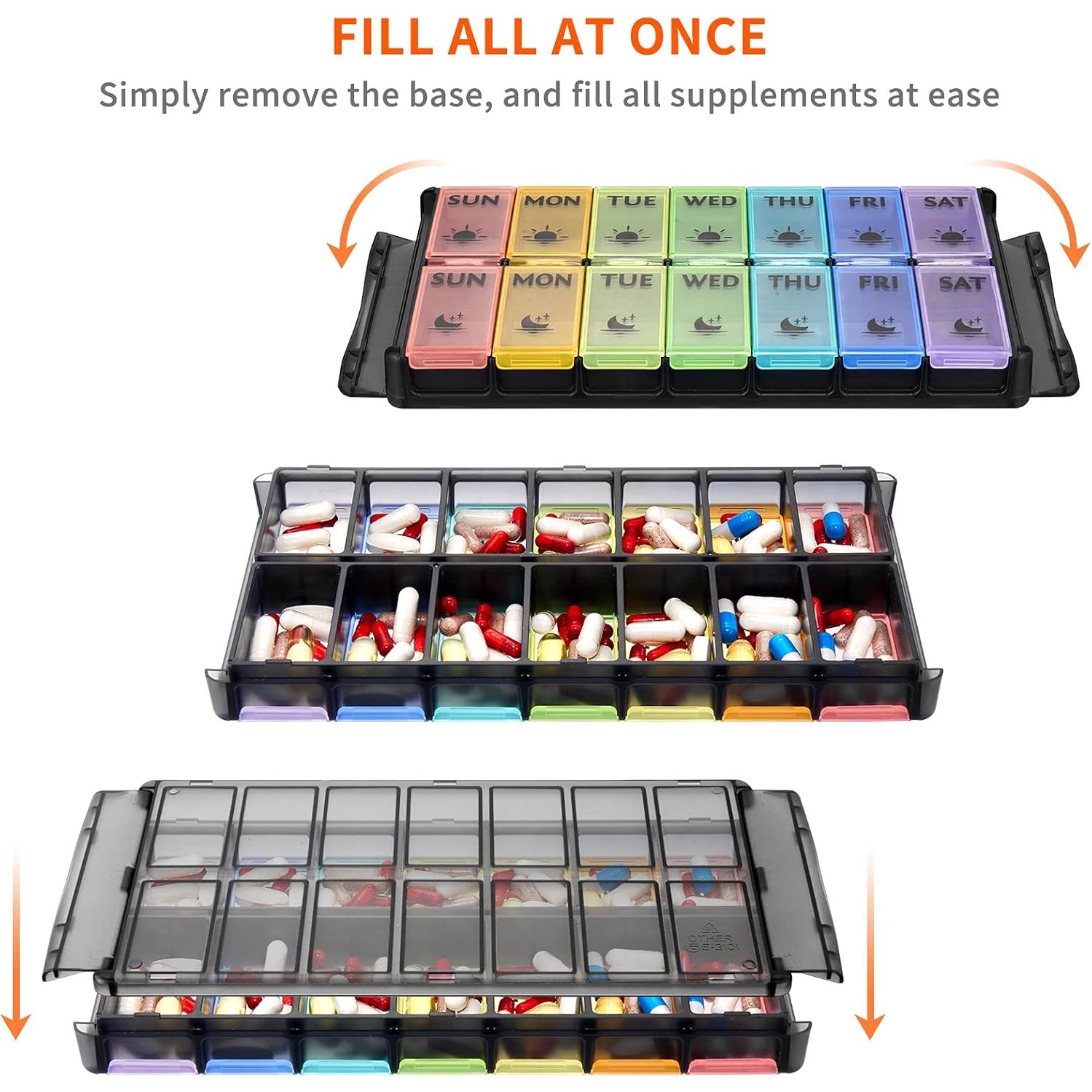 Organizador de Pastillas Extra Grande FGcase 7 Días AM PM