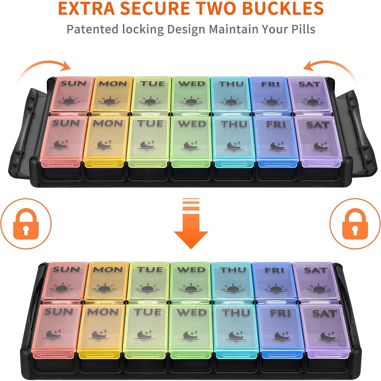 Organizador de Pastillas Extra Grande FGcase 7 Días AM PM