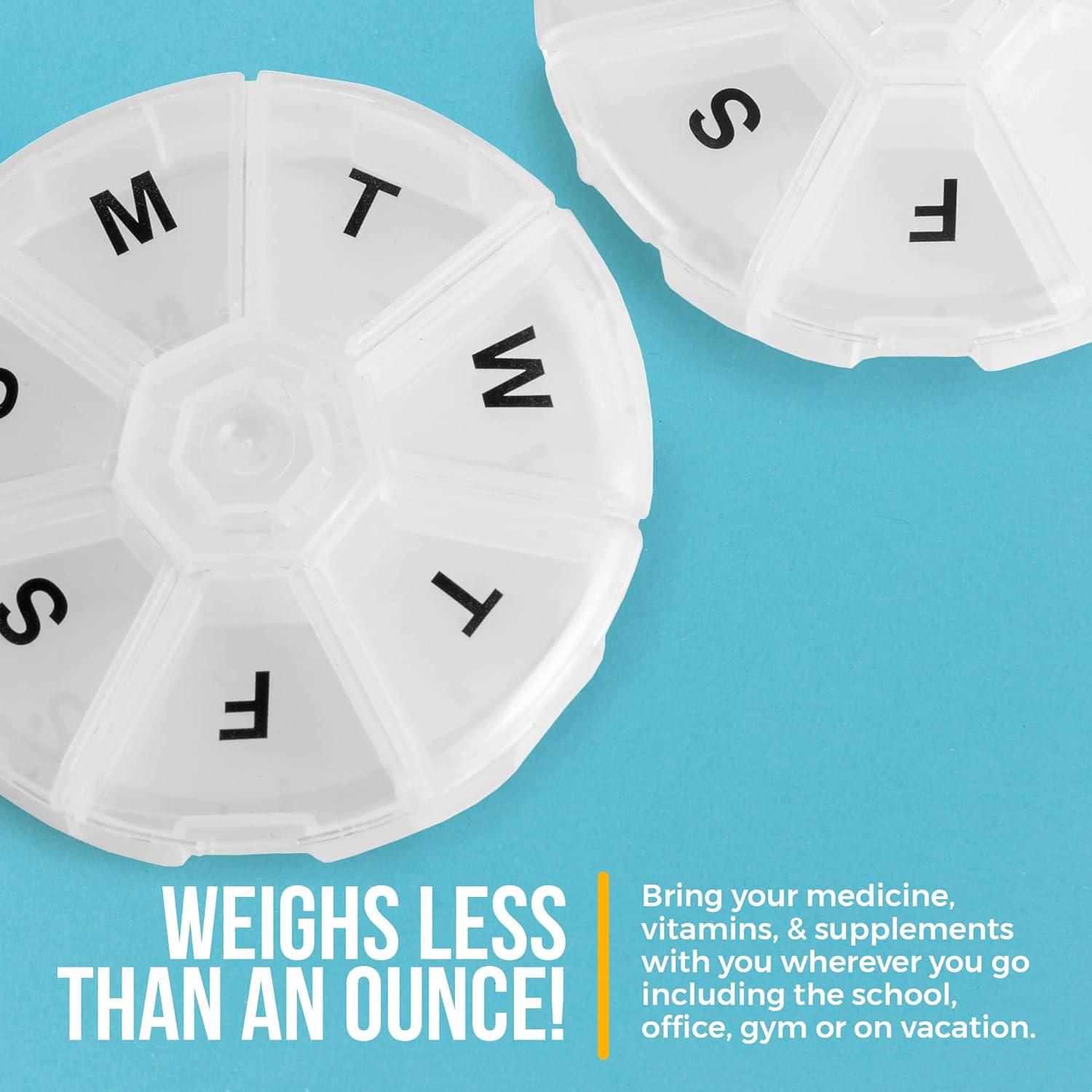 Organizador Semanal de Pastillas MEDca - Paquete de 2, 7 Compartimentos