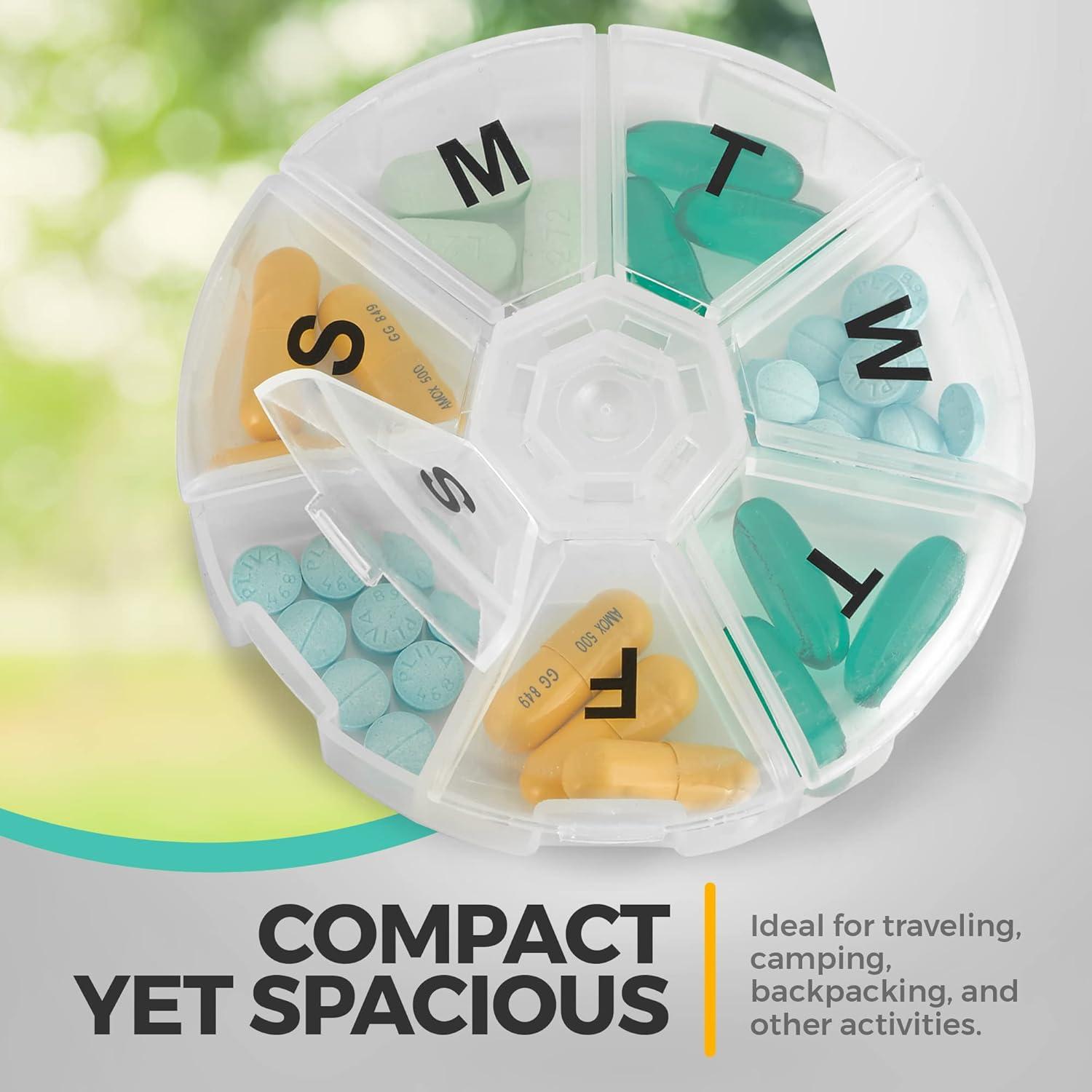 Organizador Semanal de Pastillas MEDca - Paquete de 2, 7 Compartimentos