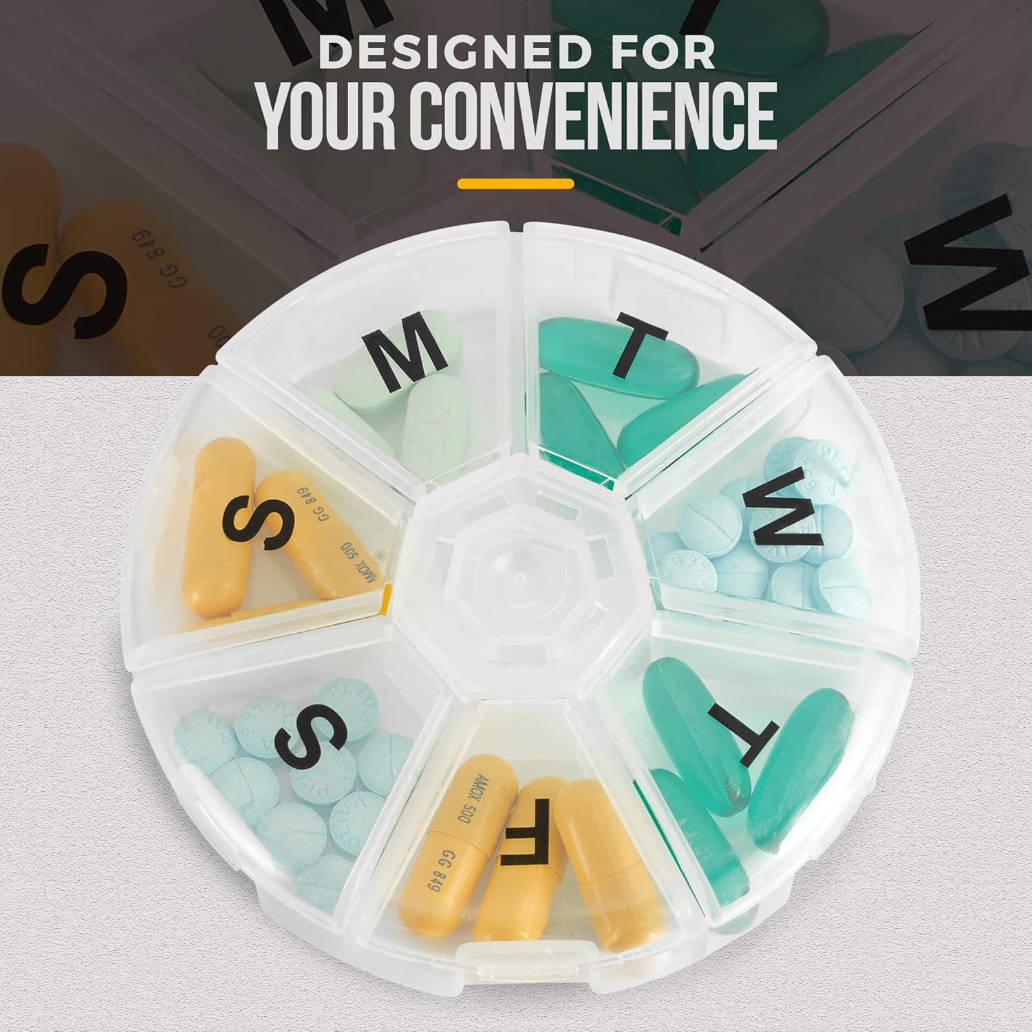 Organizador Semanal de Pastillas MEDca - Paquete de 2, 7 Compartimentos