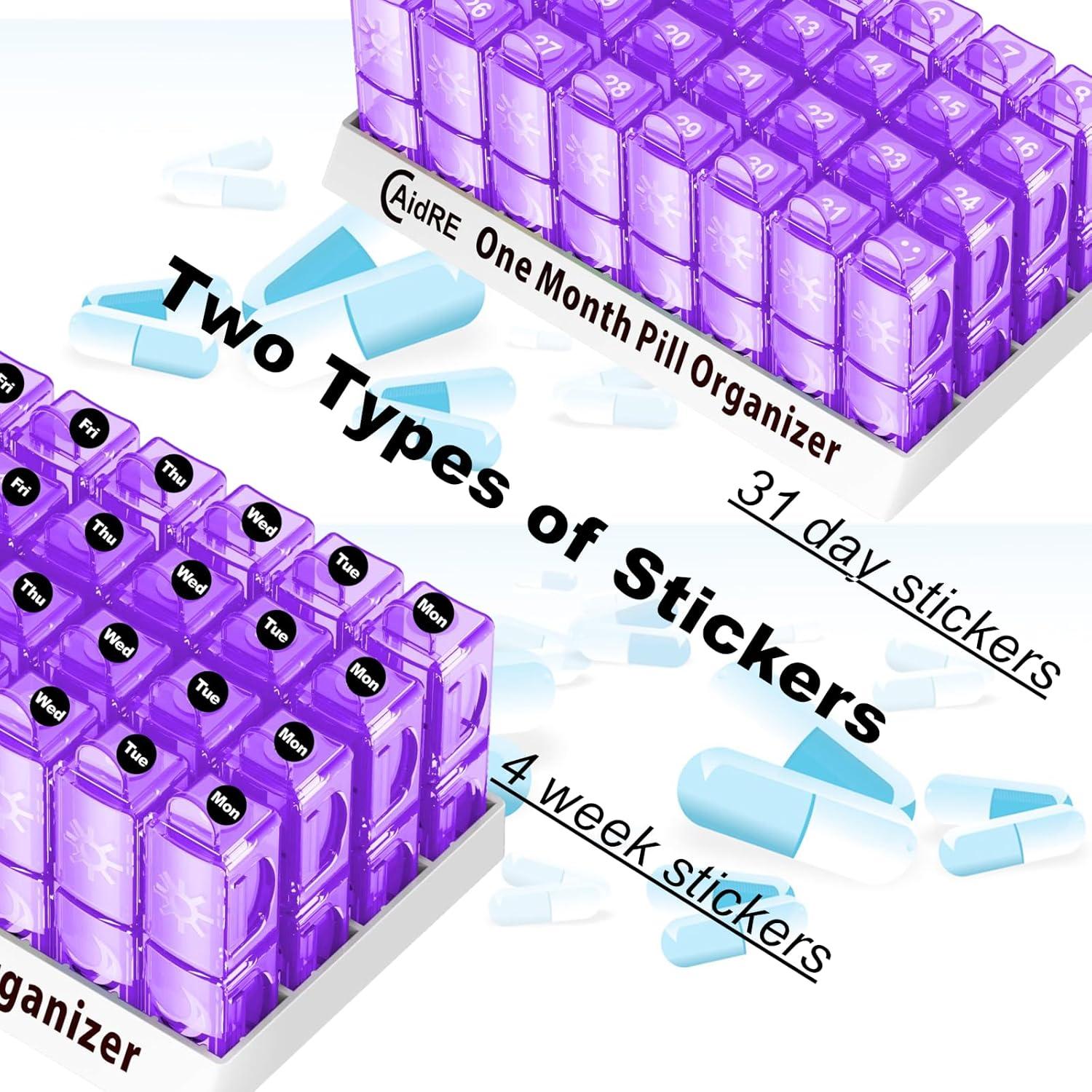 Organizador de Pastillas Mensual CAidRE 31 Días Púrpura