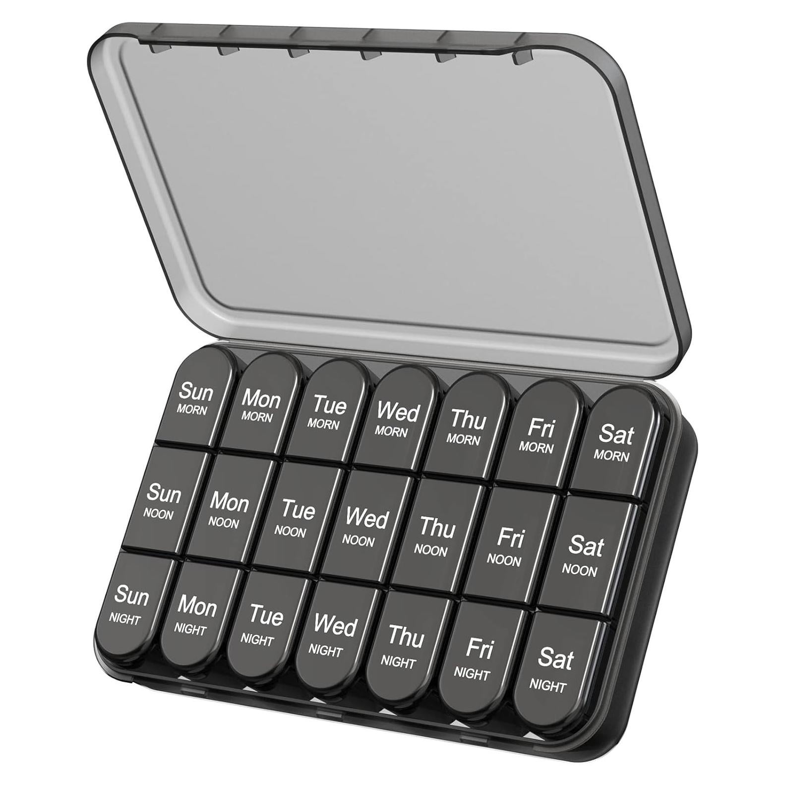 Organizador Semanal de Pastillas Daviky 3 Veces al Día - Negro