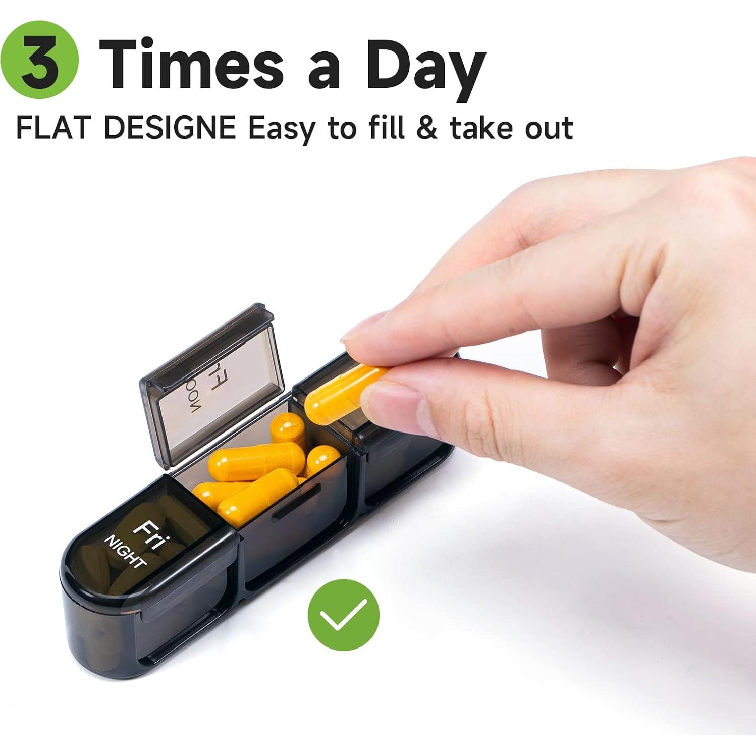 Organizador Semanal de Pastillas Daviky 3 Veces al Día - Negro