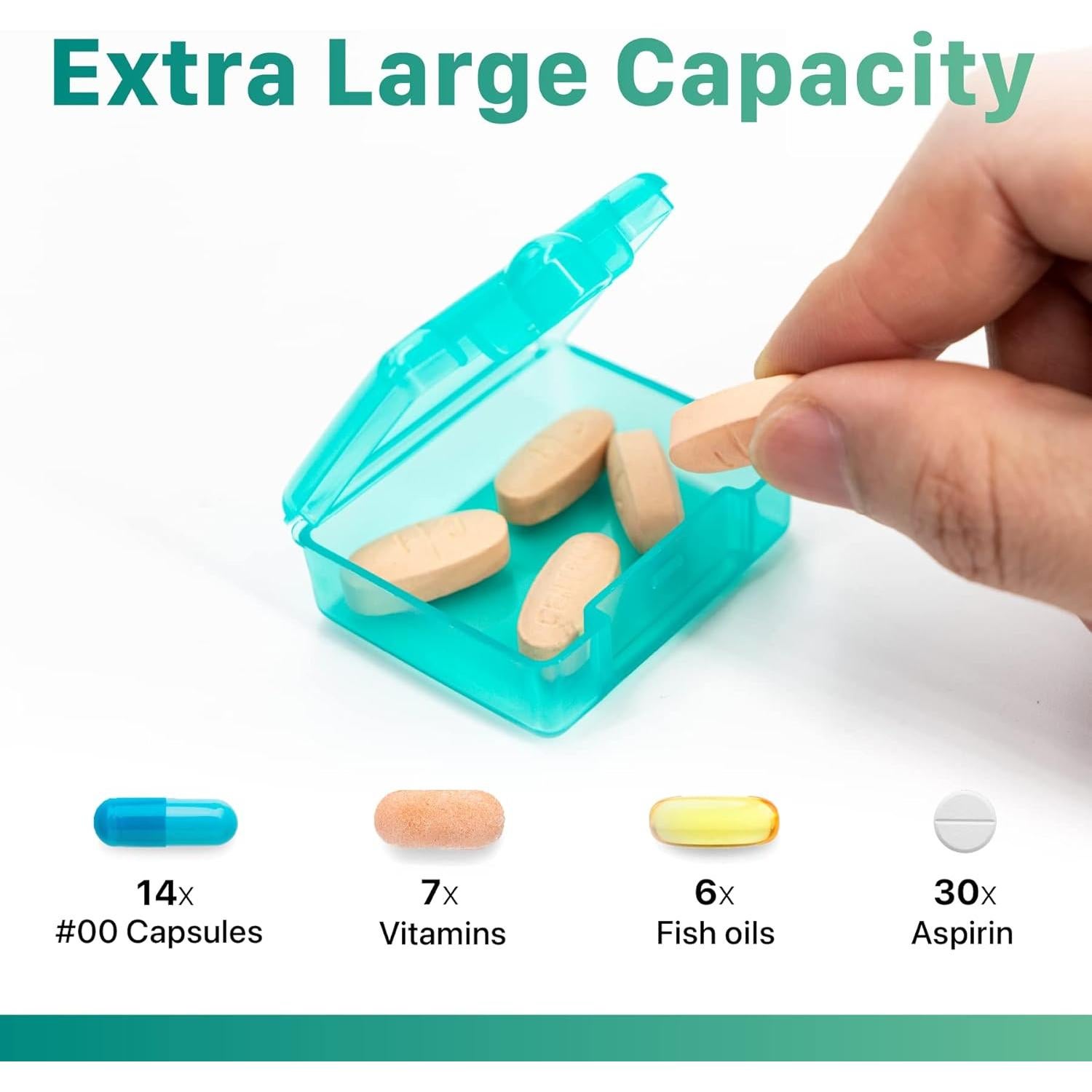 Sukuos Small Pill Box 3 pcs, Cute Travel Pill Case Daily Pill Organizer Portable for Pocket Purse for Vitamin Fish Oil Supplements, Easy to Clean