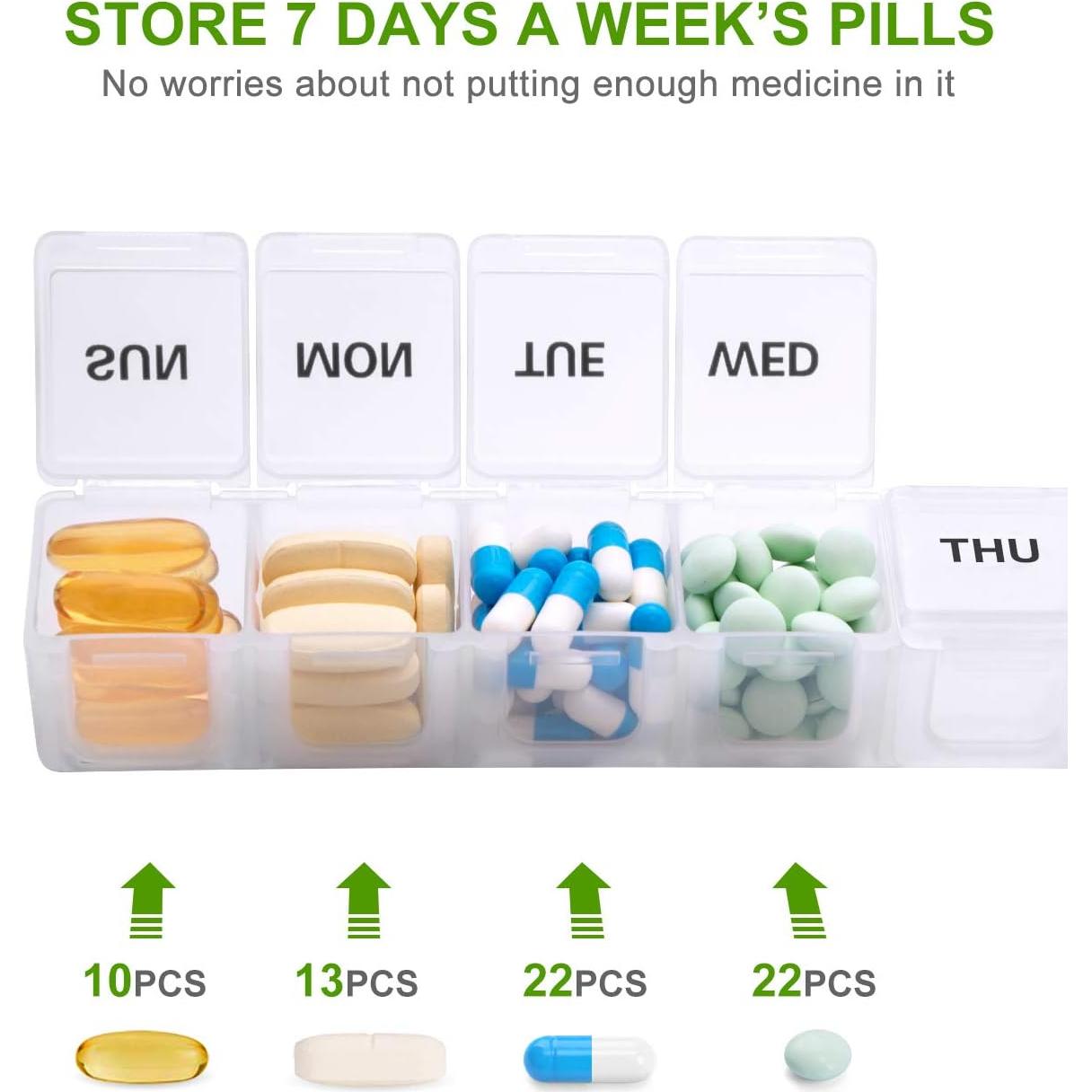 Organizador de Pastillas Semanal Sukuos 2 Pcs Extra Grande