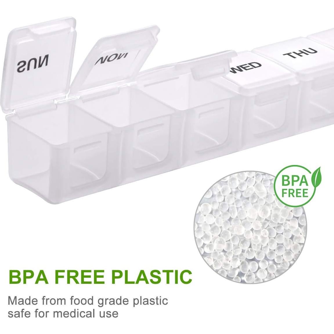 Organizador de Pastillas Semanal Sukuos 2 Pcs Extra Grande