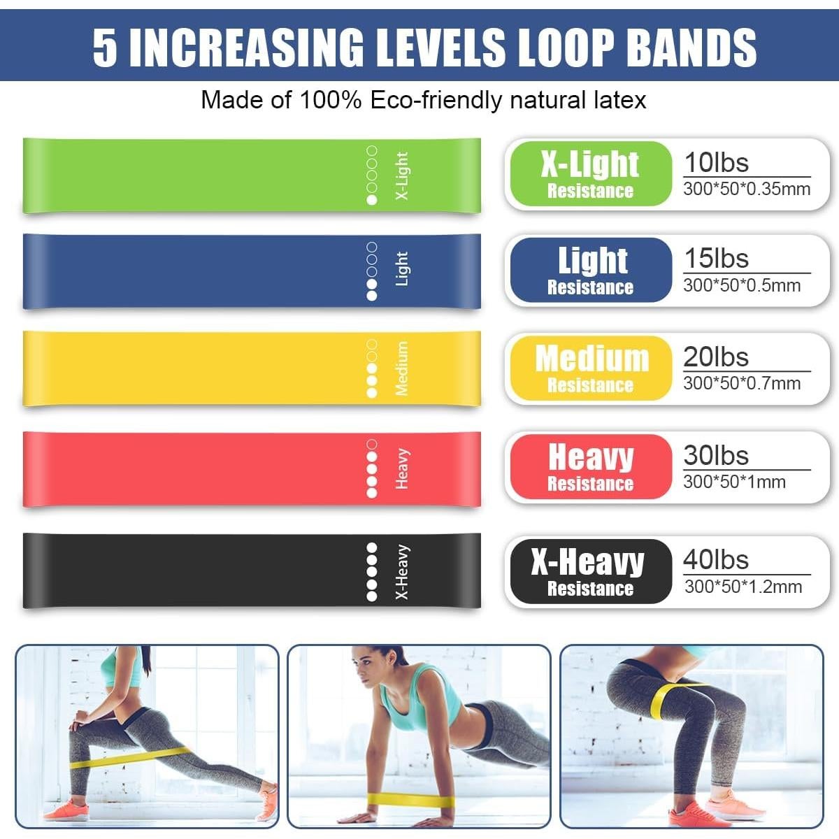 Juego de Bandas de Resistencia Taimasi 23 Piezas 68 kg