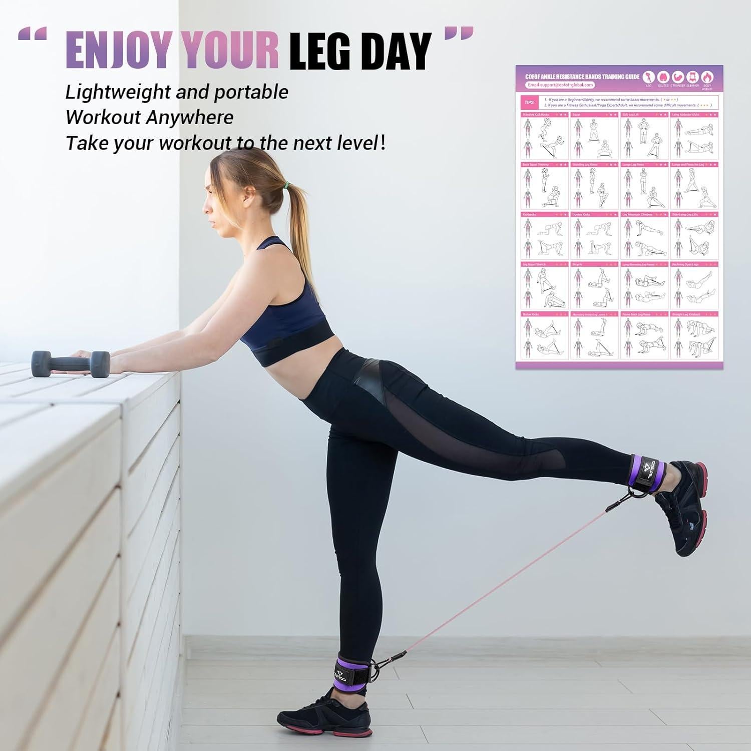 Bandas de Resistencia para Tobillos COFOF - 3 Niveles de Tensión