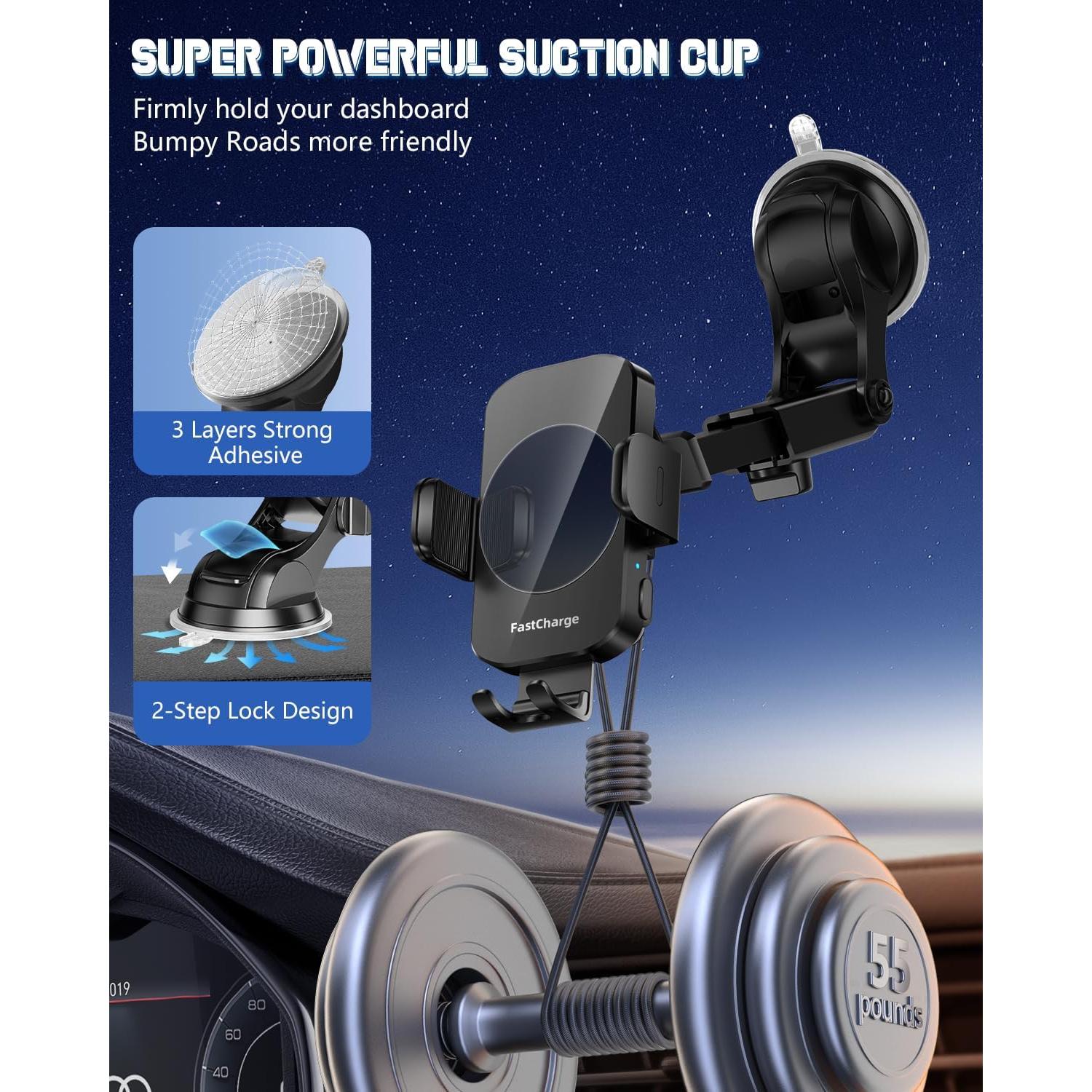 Cargador Inalámbrico Rápido 15W BothLin para Auto - Soporte 3 en 1