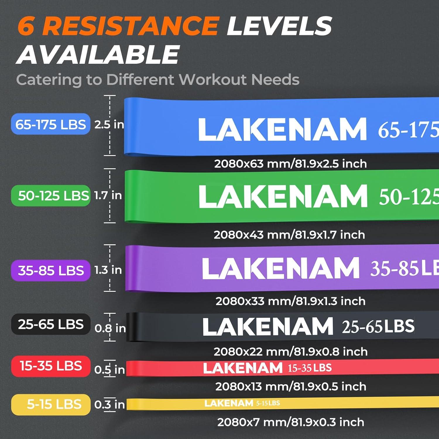 Juego de Bandas de Resistencia LAKENAM 6 Niveles Multicolor