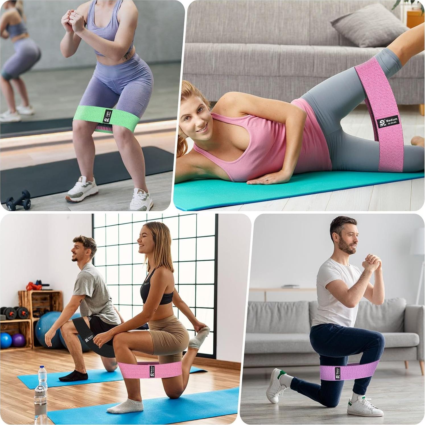 Bandas de Resistencia JIN BD para Caderas y Piernas - 3 Niveles