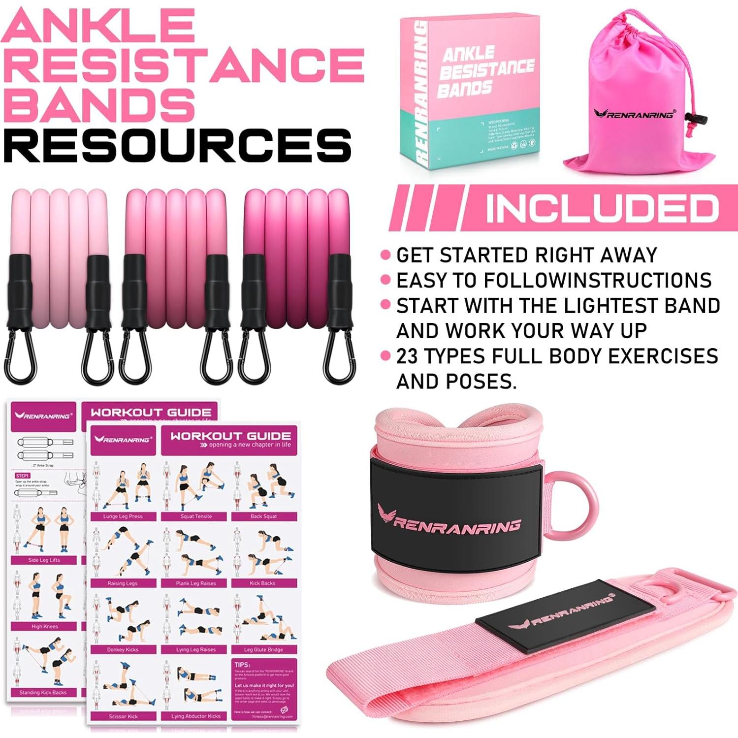 Bandas de Resistencia para Tobillos RENRANRING - 3 Niveles