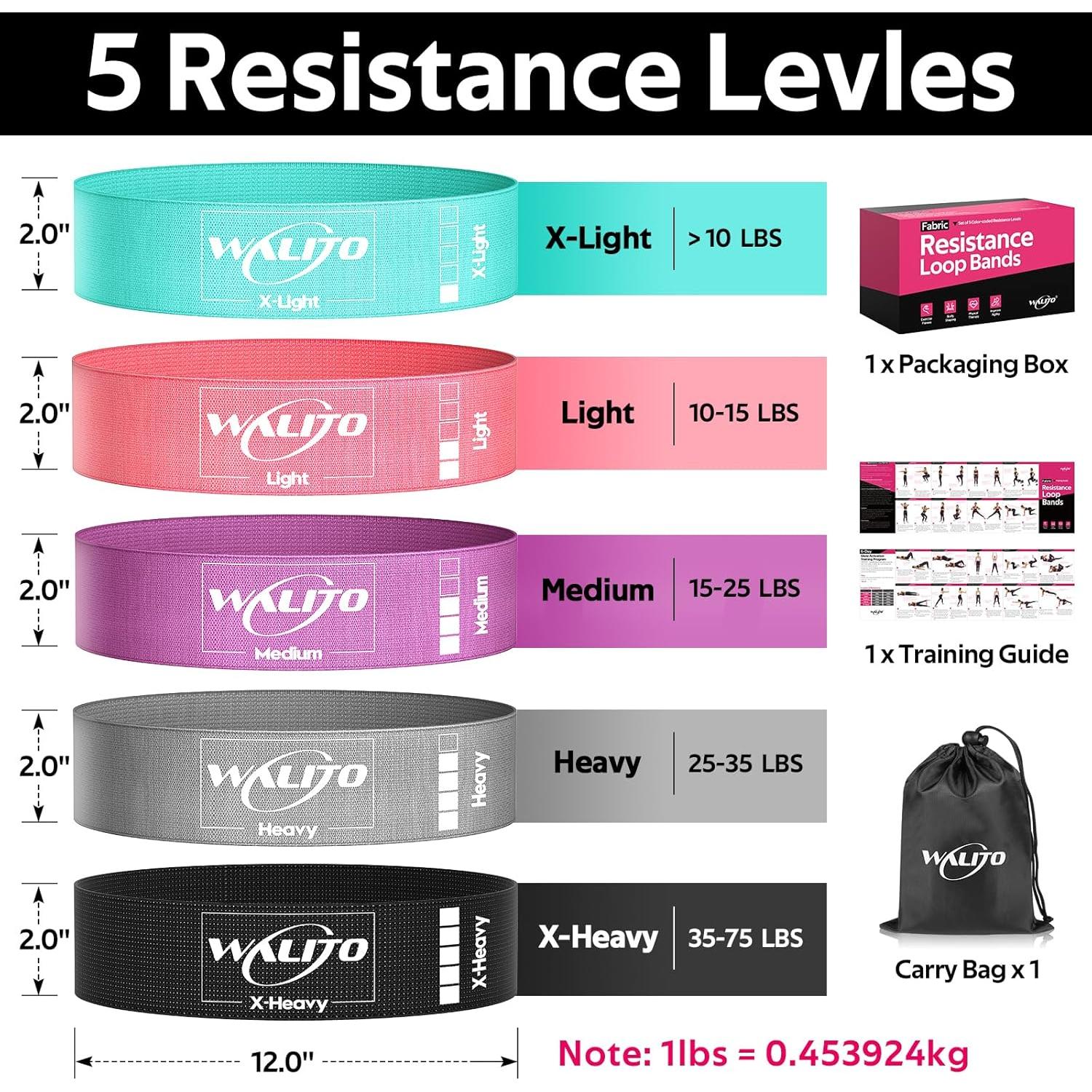 Bandas de Resistencia WALITO para Ejercicio - 5 Niveles