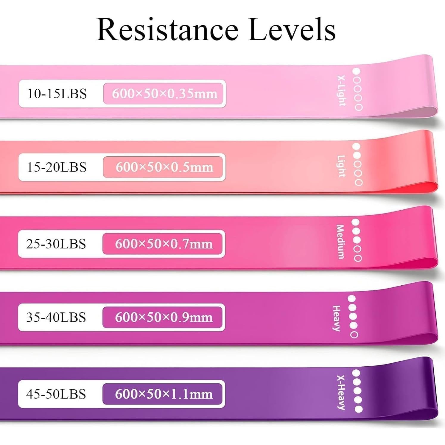 Bandas de Resistencia Criyar Rosa X-Ligera para Ejercicio