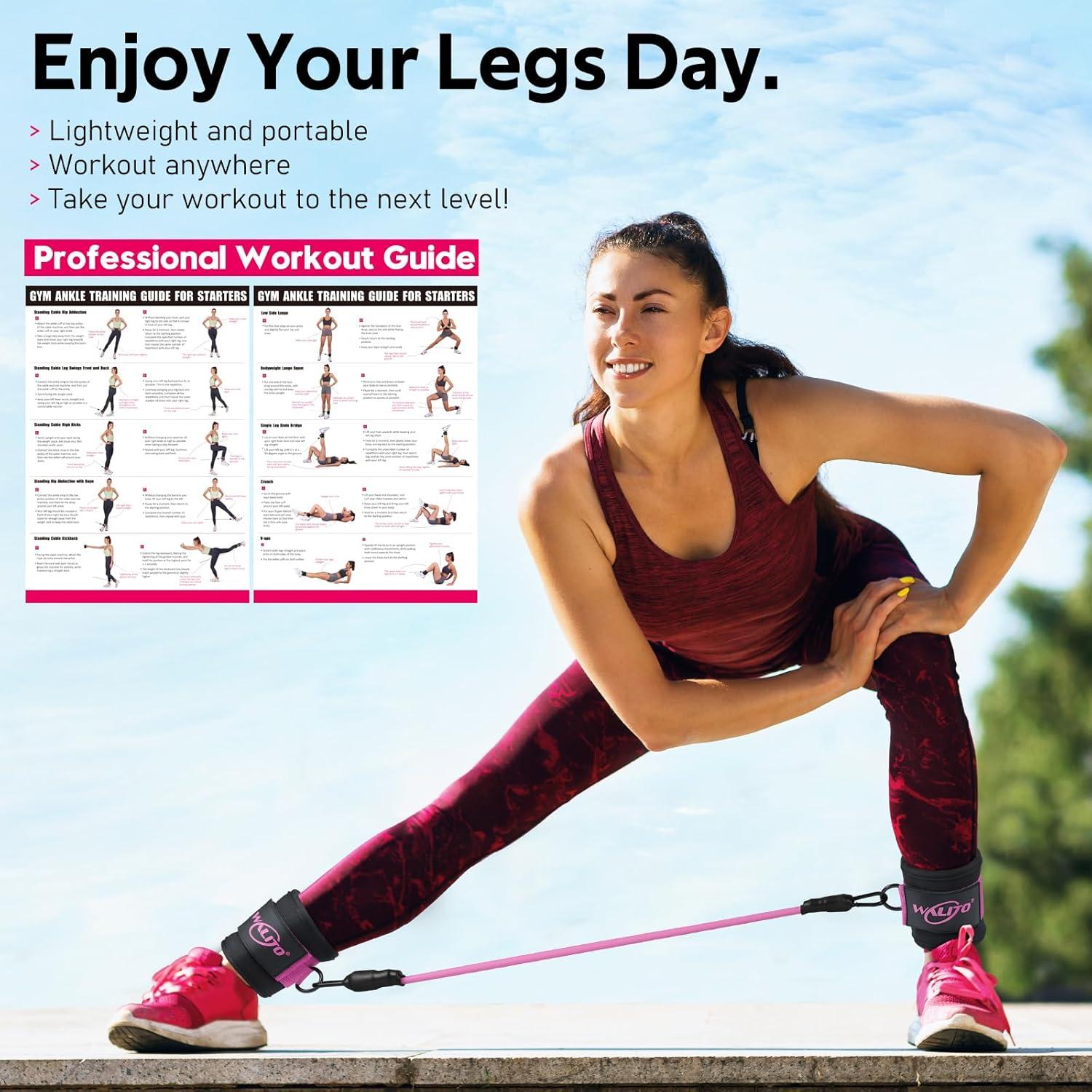 Bandas de Resistencia para Tobillos WALITO - 3 Niveles 10-30 lbs