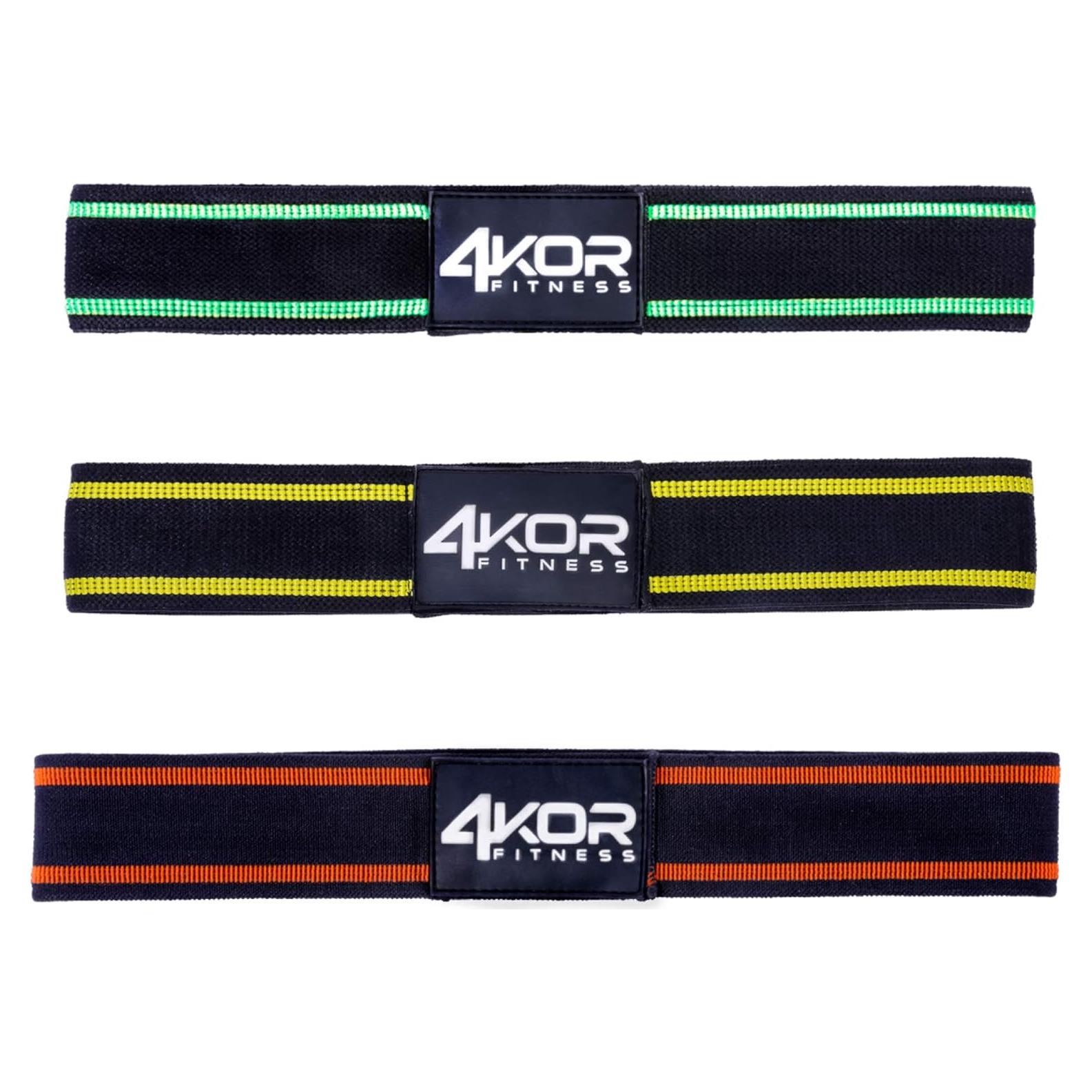 Juego de 3 Bandas de Resistencia 4KOR Fitness Antideslizantes