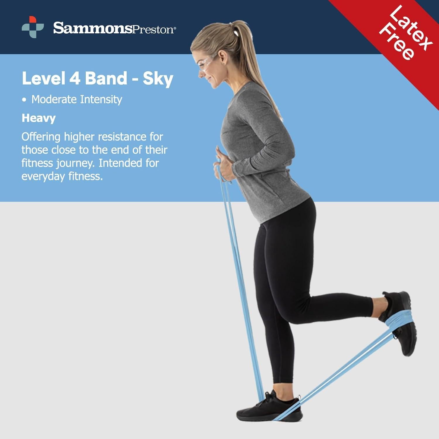 Bandas de Resistencia Sammons Preston 5pk Sin Látex 1.52m