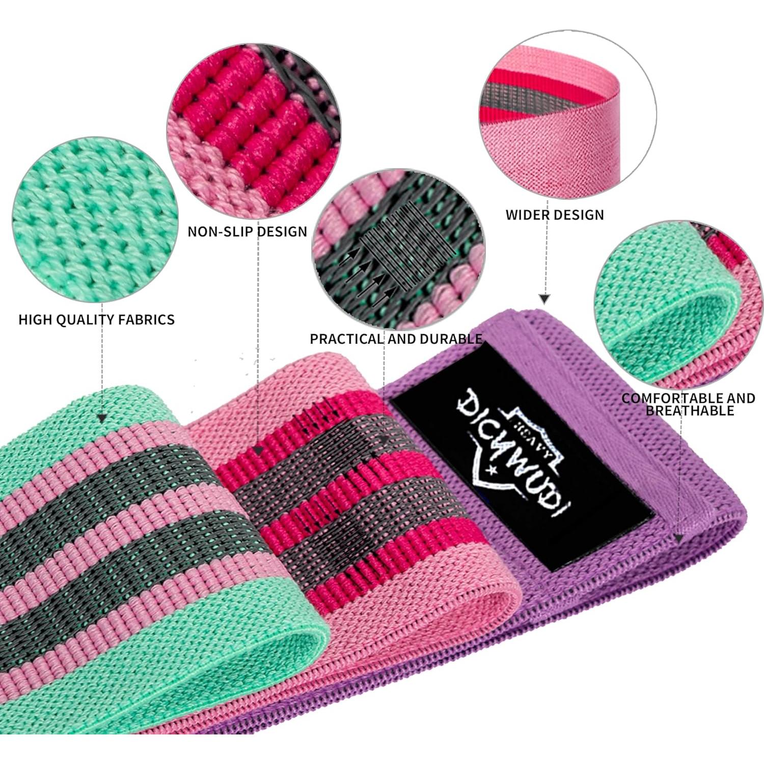 Bandas de Resistencia de Tela DICYWUDI 6 Piezas Antideslizantes