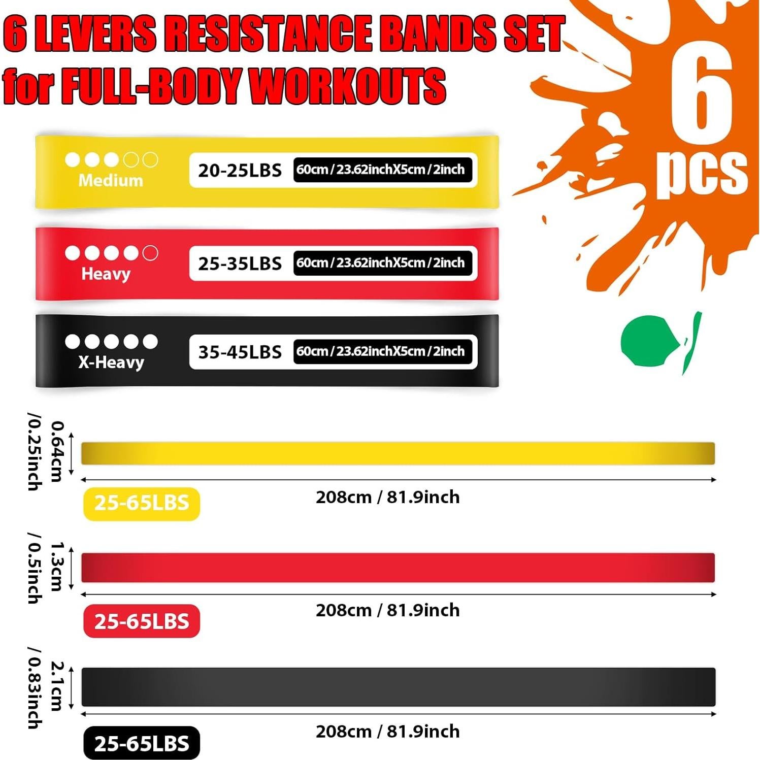 Juego de 6 Bandas de Resistencia CHUNNIN para Ejercicio