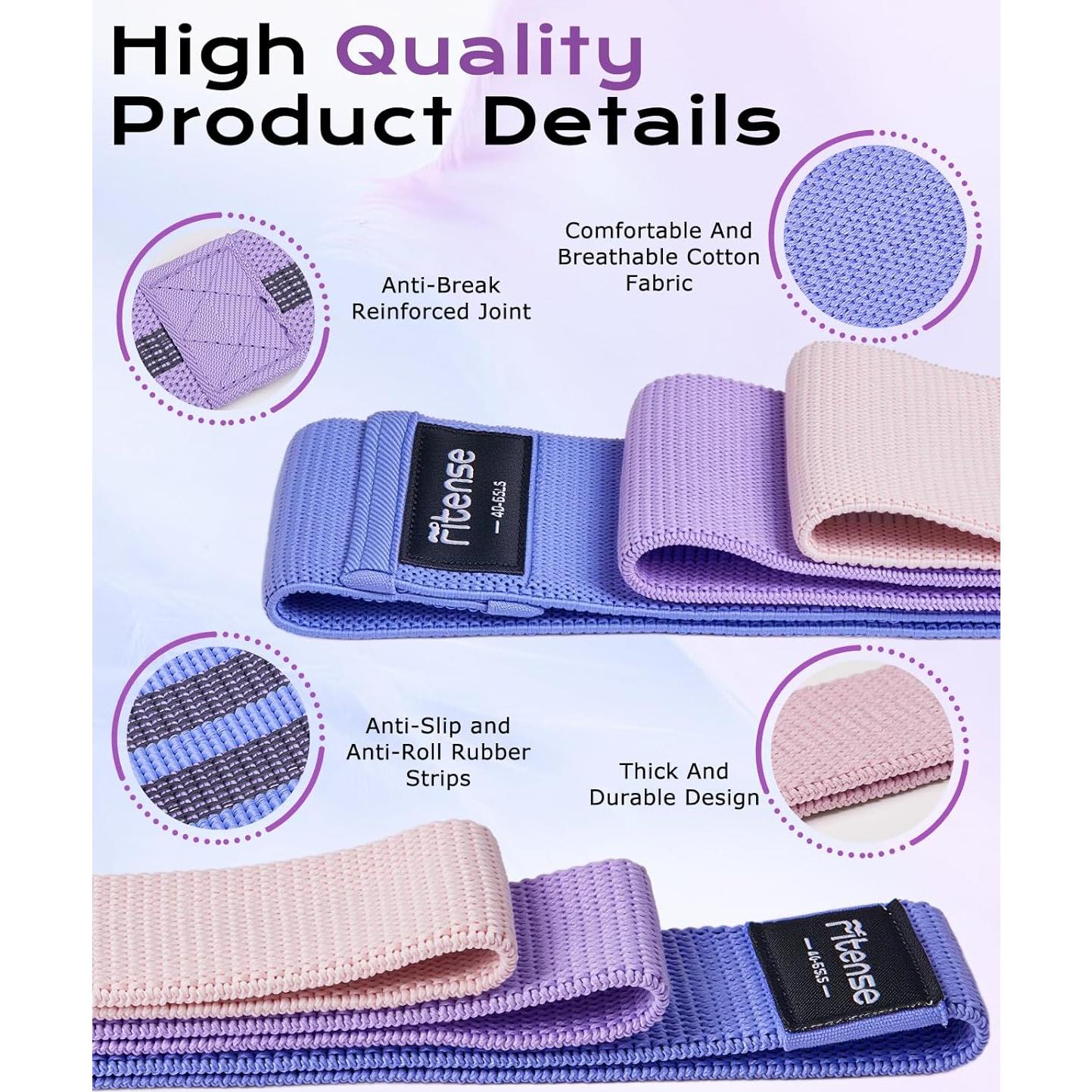 Set de Bandas de Resistencia de Tela Fitense 6 Piezas - Antideslizantes