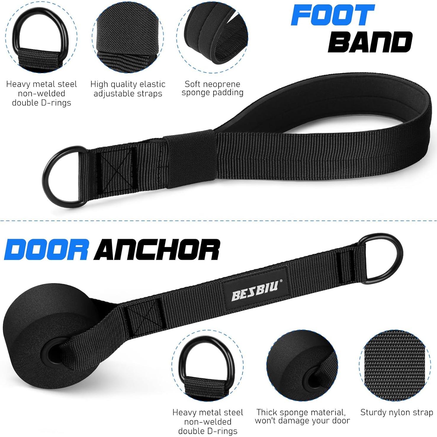 Kit de Bar Pilates BesBiu con Bandas de Resistencia 95kg