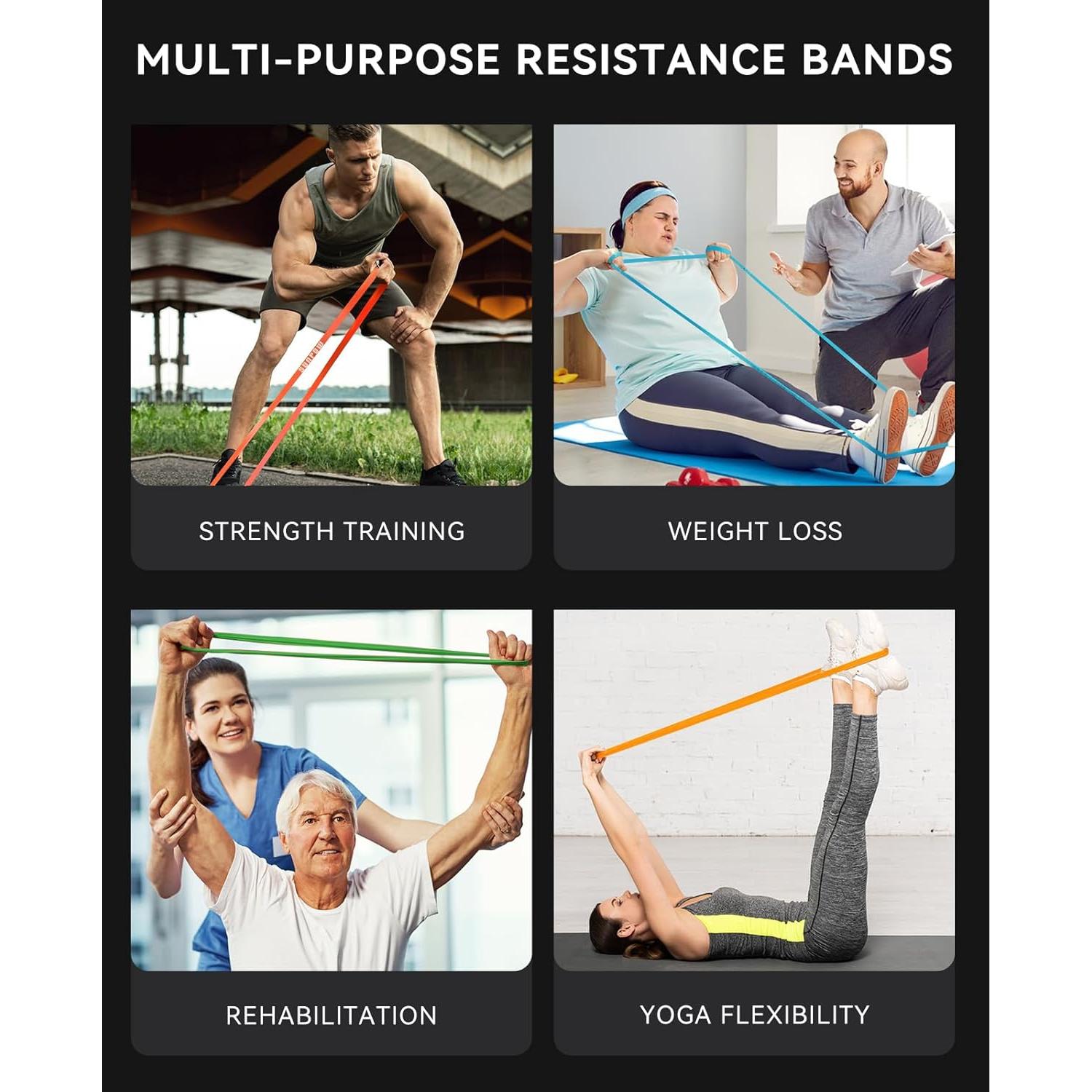 Bandas de Resistencia SUNPOW - Juego de 5 para Entrenamiento