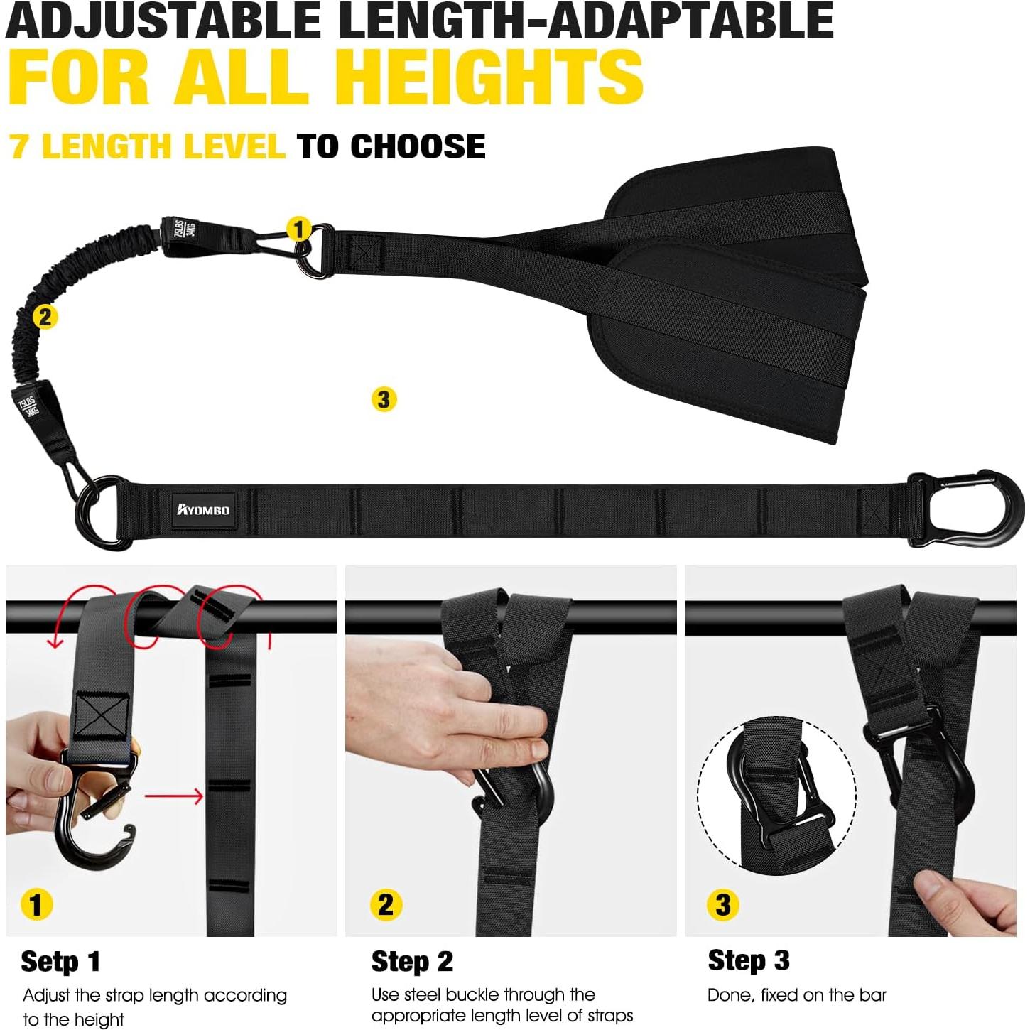 Bandas de Asistencia para Dominadas Ayombo - 4 Niveles de Resistencia