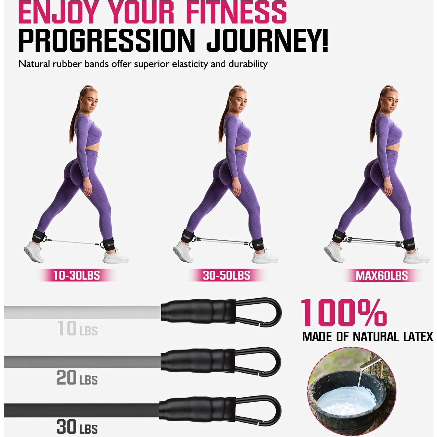 Bandas de Resistencia para Tobillos Ayombo - 3 Niveles Ajustables