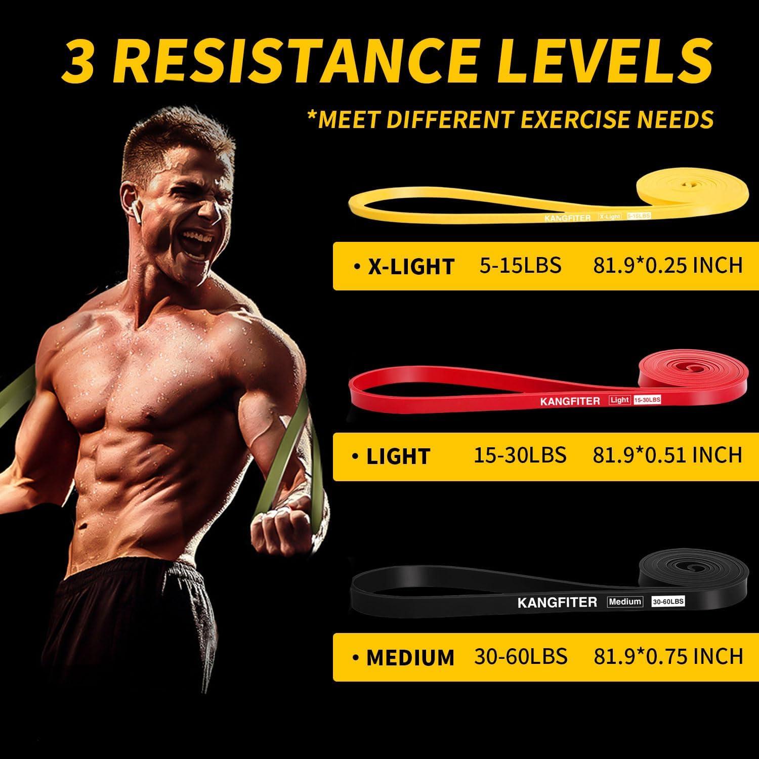 Bandas de Resistencia KANGFITER 3 Niveles para Entrenamiento