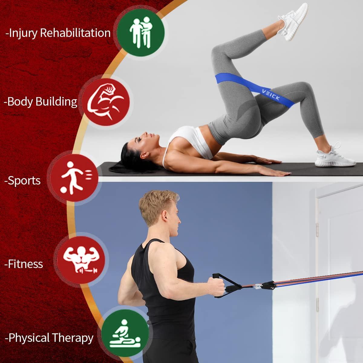 Bandas de Resistencia VEICK - Set de 5 Bandas Ajustables 68 kg