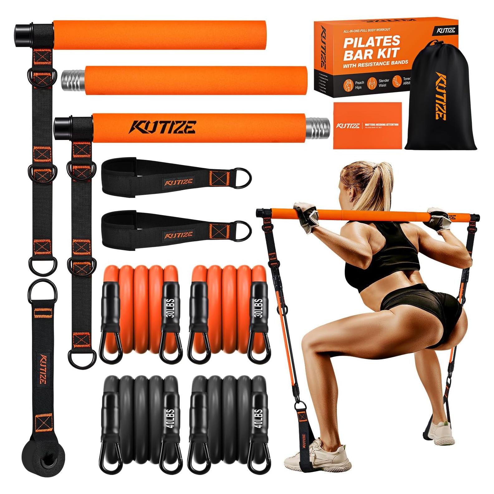 Kit de Barra de Pilates KUTIZE con Bandas de Resistencia 13.6kg