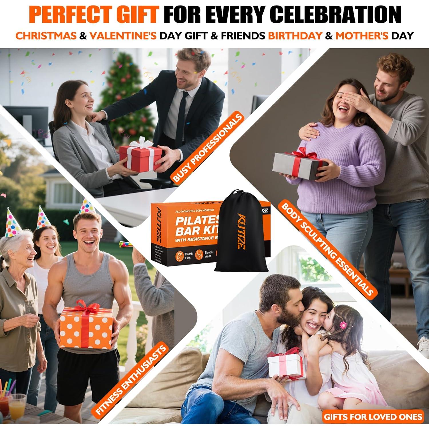 Kit de Barra de Pilates KUTIZE con Bandas de Resistencia 13.6kg