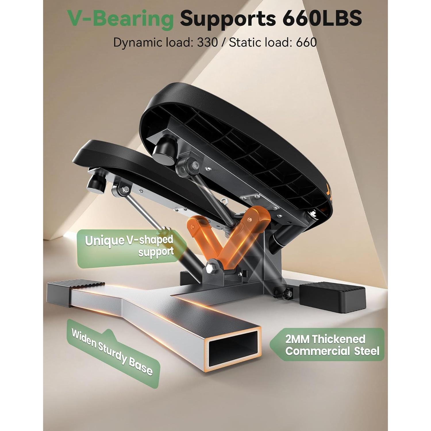 Stepper de Giro Sportsroyals - Ejercitador con Bandas 150kg