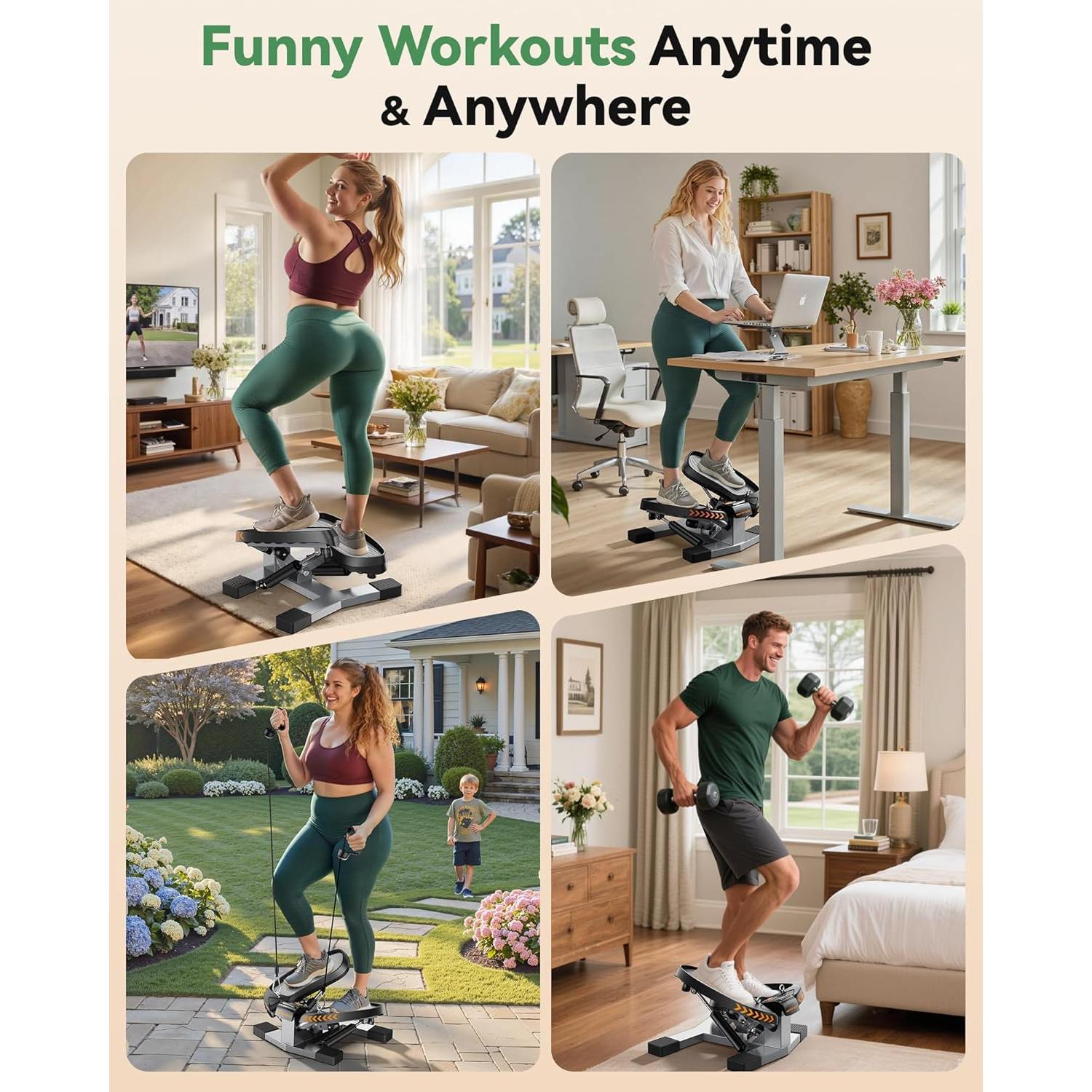 Stepper de Giro Sportsroyals - Ejercitador con Bandas 150kg